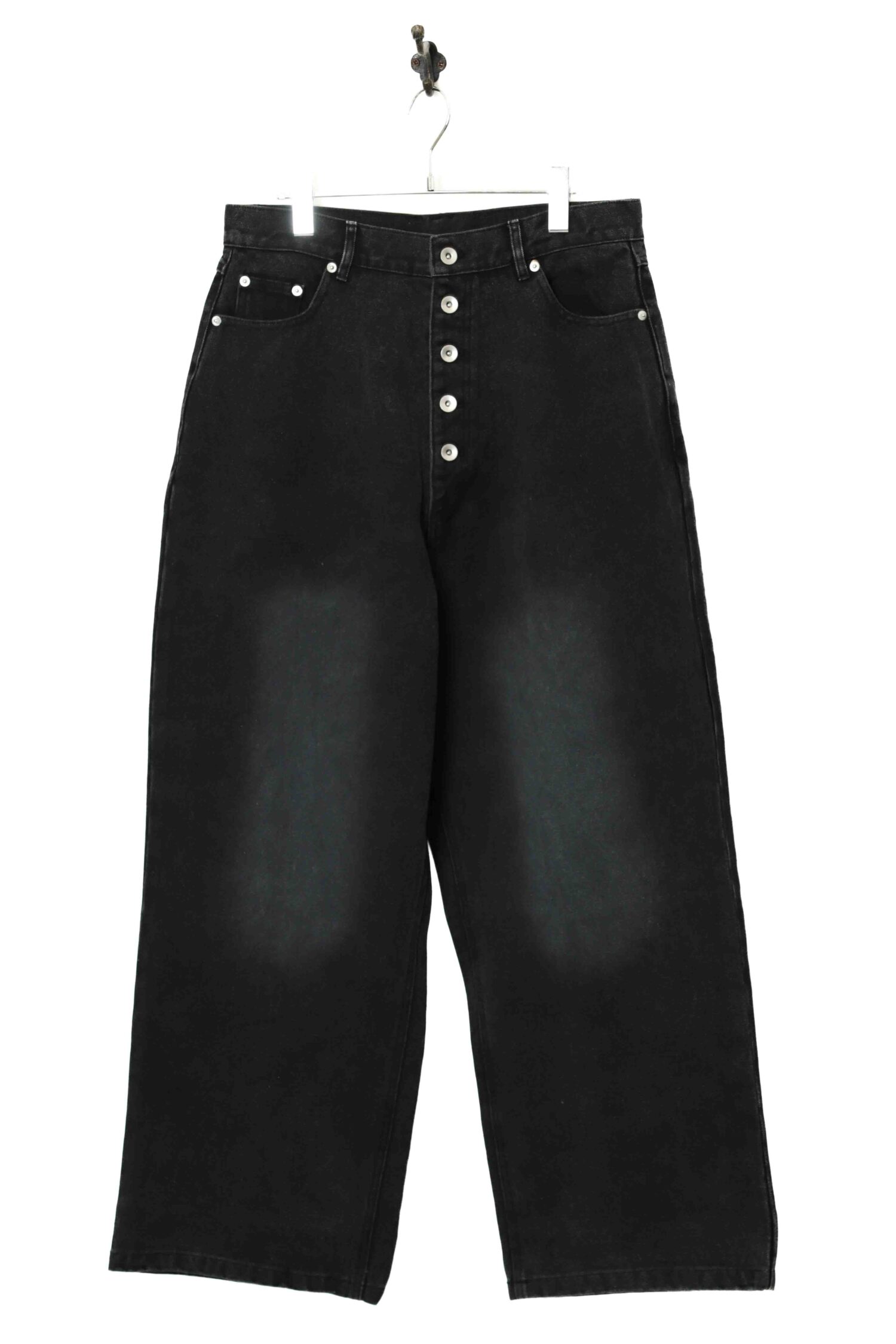 VINTAGE WIDE BLACK DENIM PANTS/W82