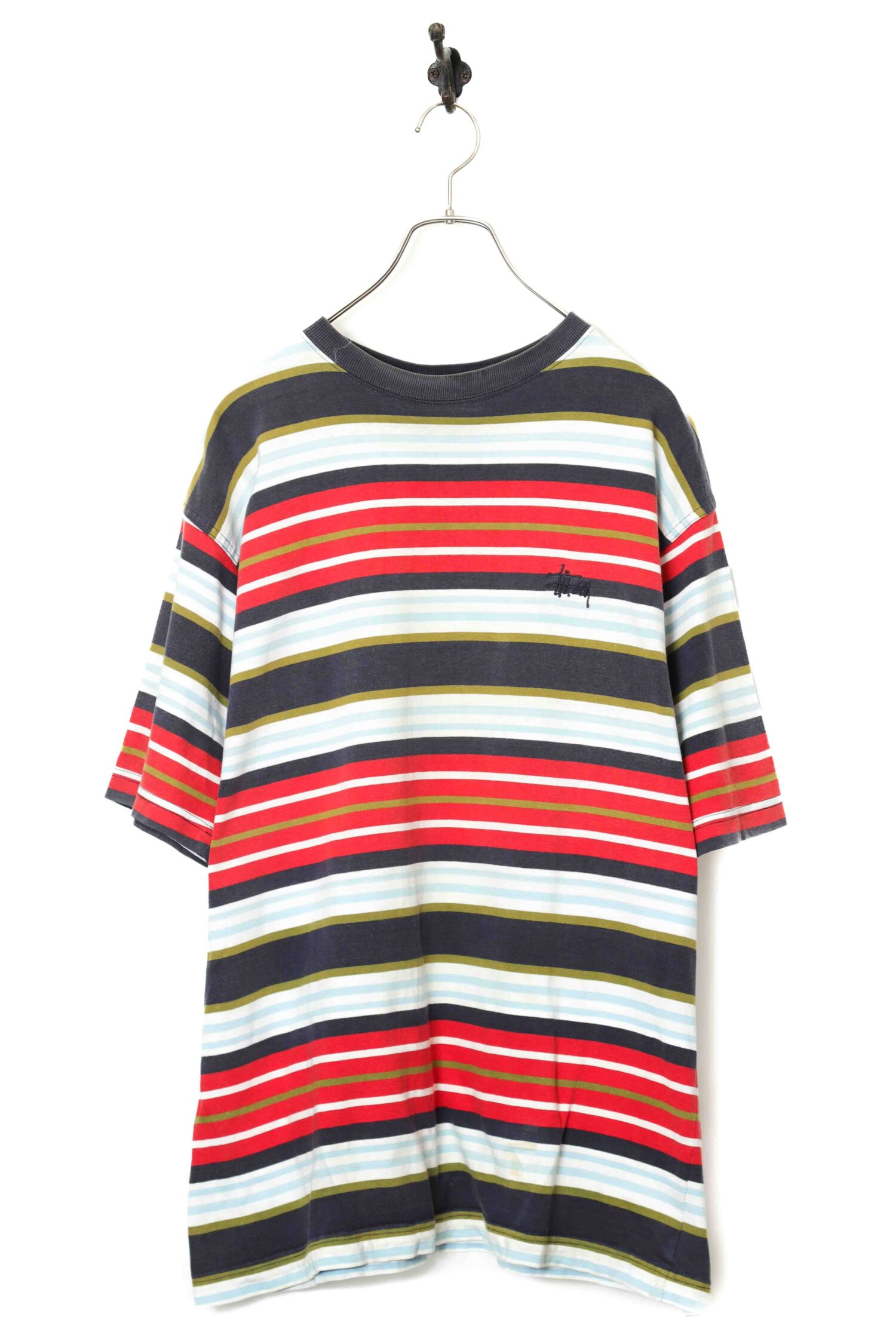 USED STUSSY BORDER T-SHIRT/XL