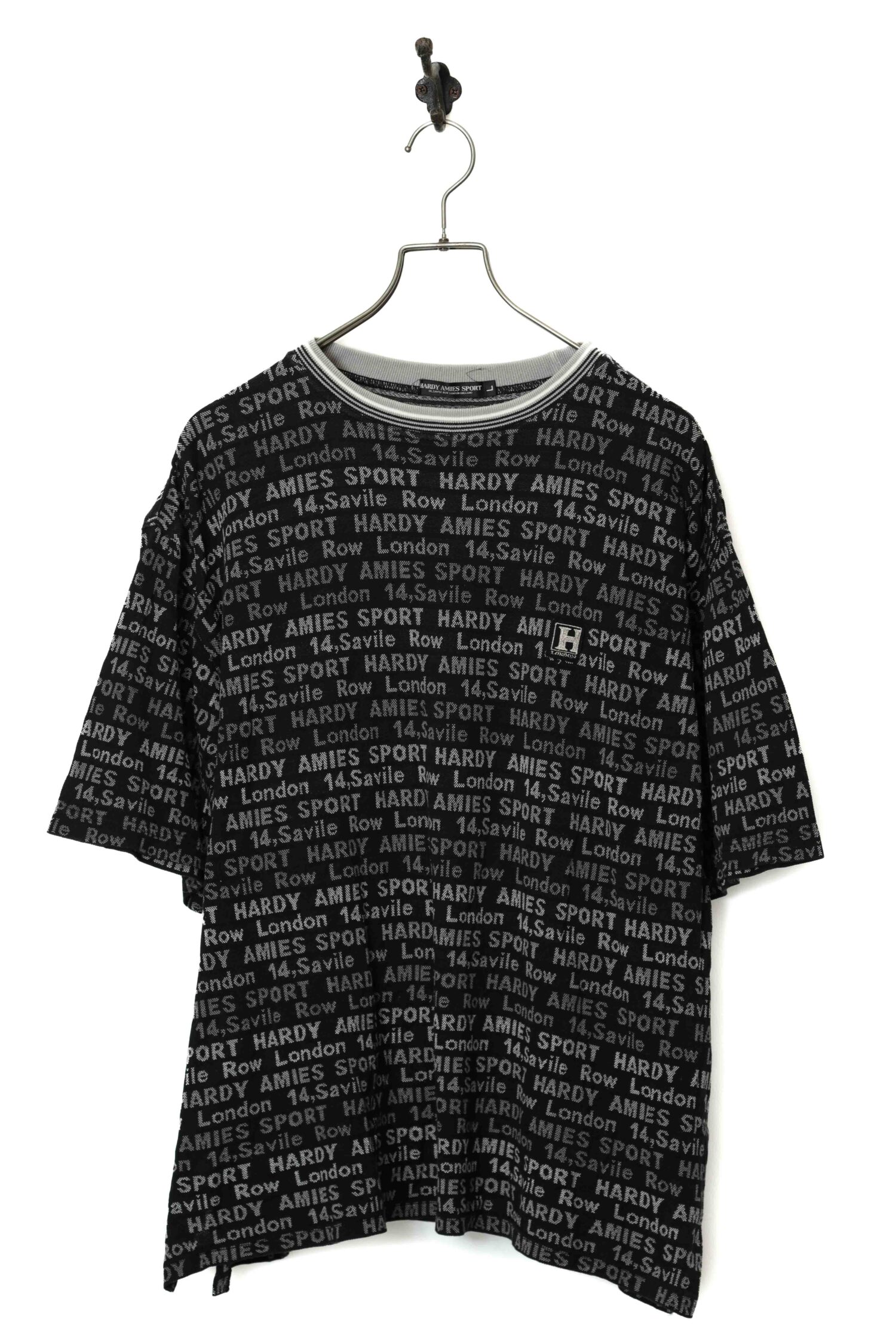 USED JACQUARD KNITTED T-SHIRT/HARDY AMIES/L