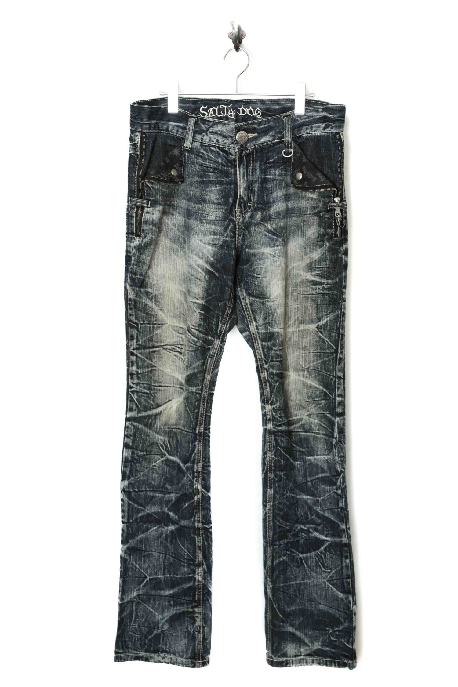 VINTAGE BLEACHED DENIM PANTS/W86