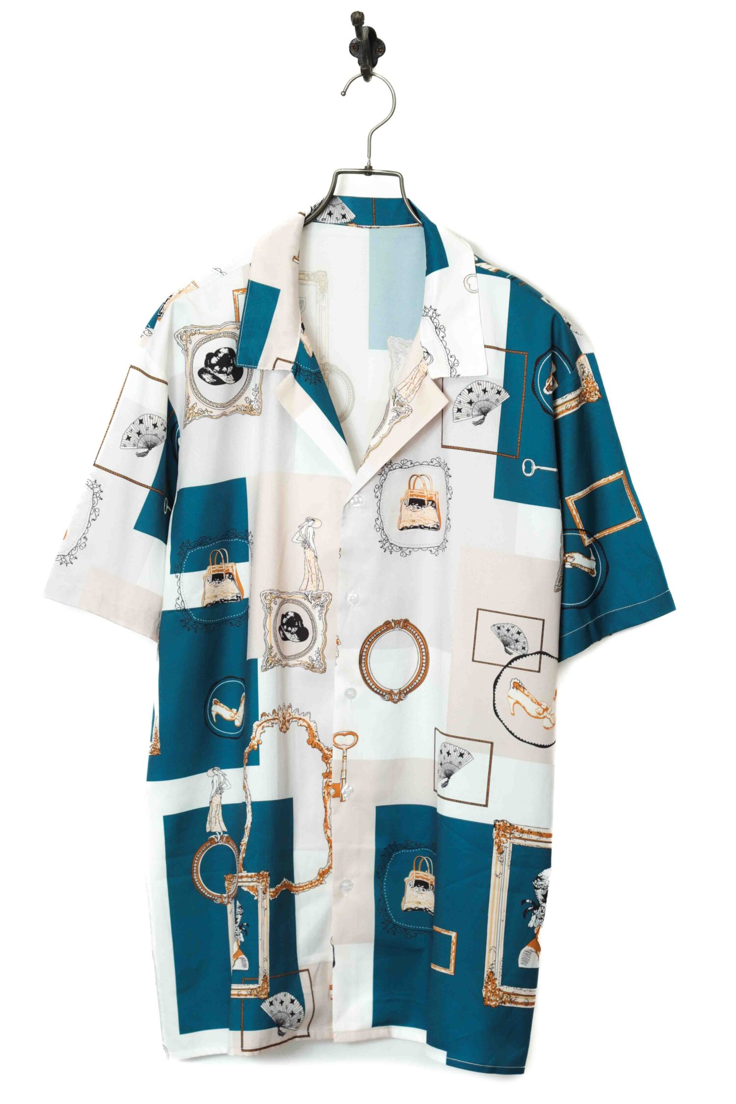 VINTAGE PRINTED SHORT SLEEVE SHIRT/XL