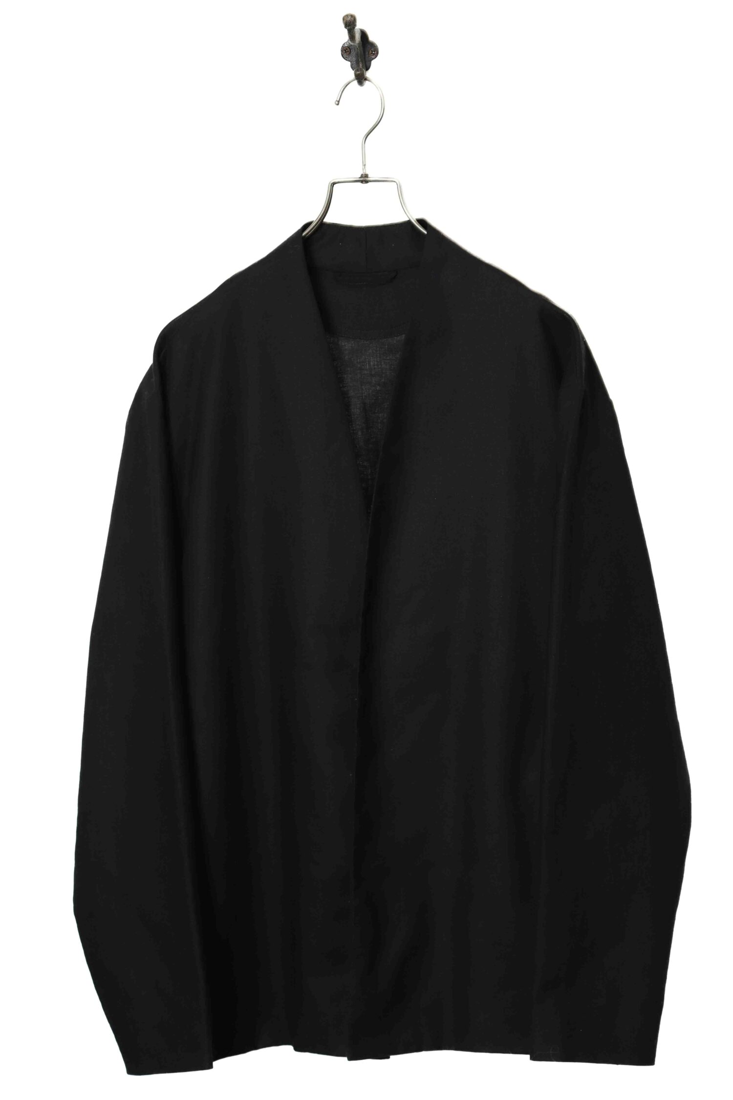 VINTAGE NO COLLAR TAILORED JACKET/L