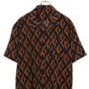 VINTAGE PRINTED OPEN COLLAR SHIRT/L