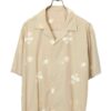 VINTAGE PRINTED OPEN COLLAR SHIRT/L