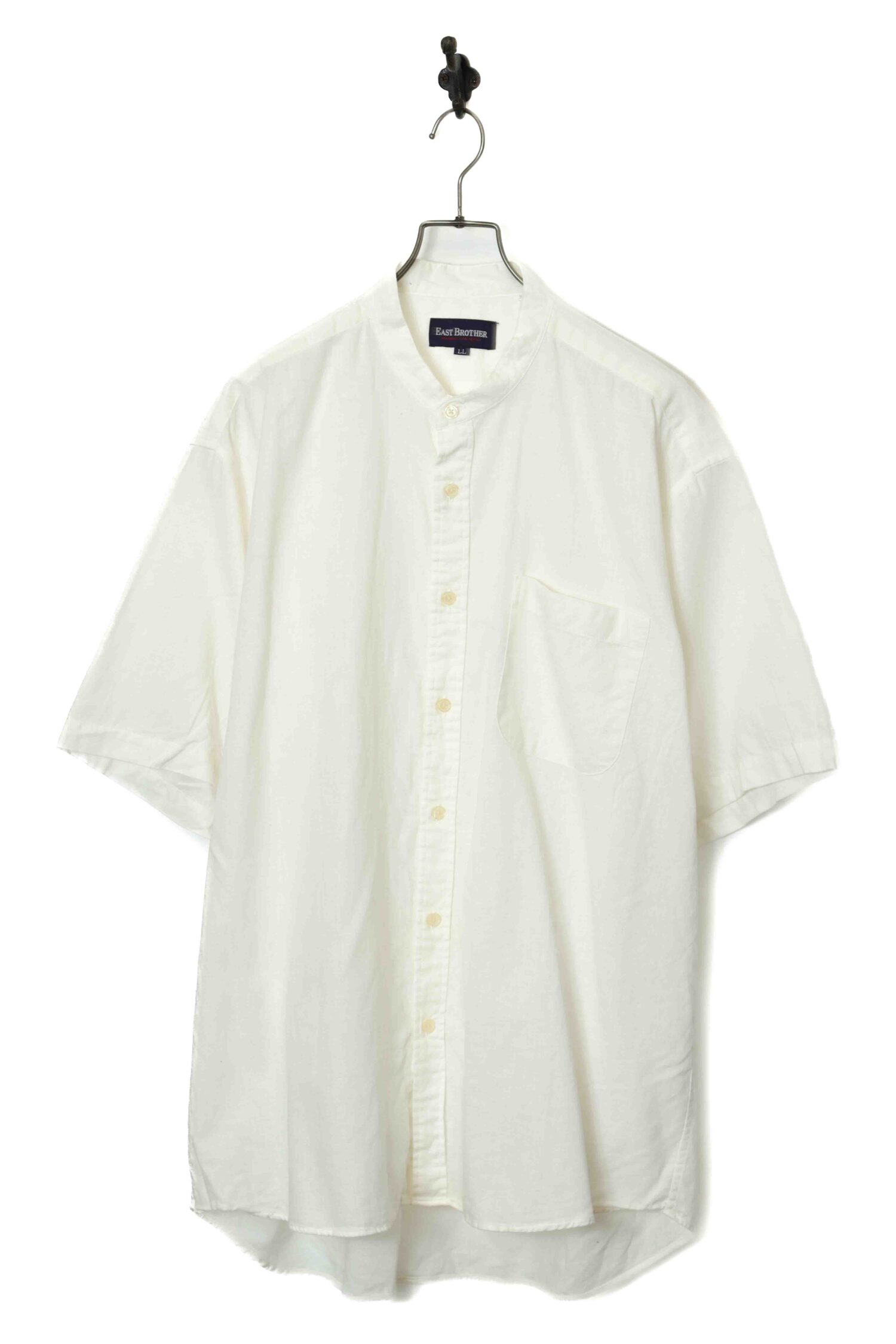 USED STAND COLLAR COTTON LINEN SHIRT/XL