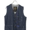 USED STRIPED DENIM VEST/SOSU INTERNATIONAL/L