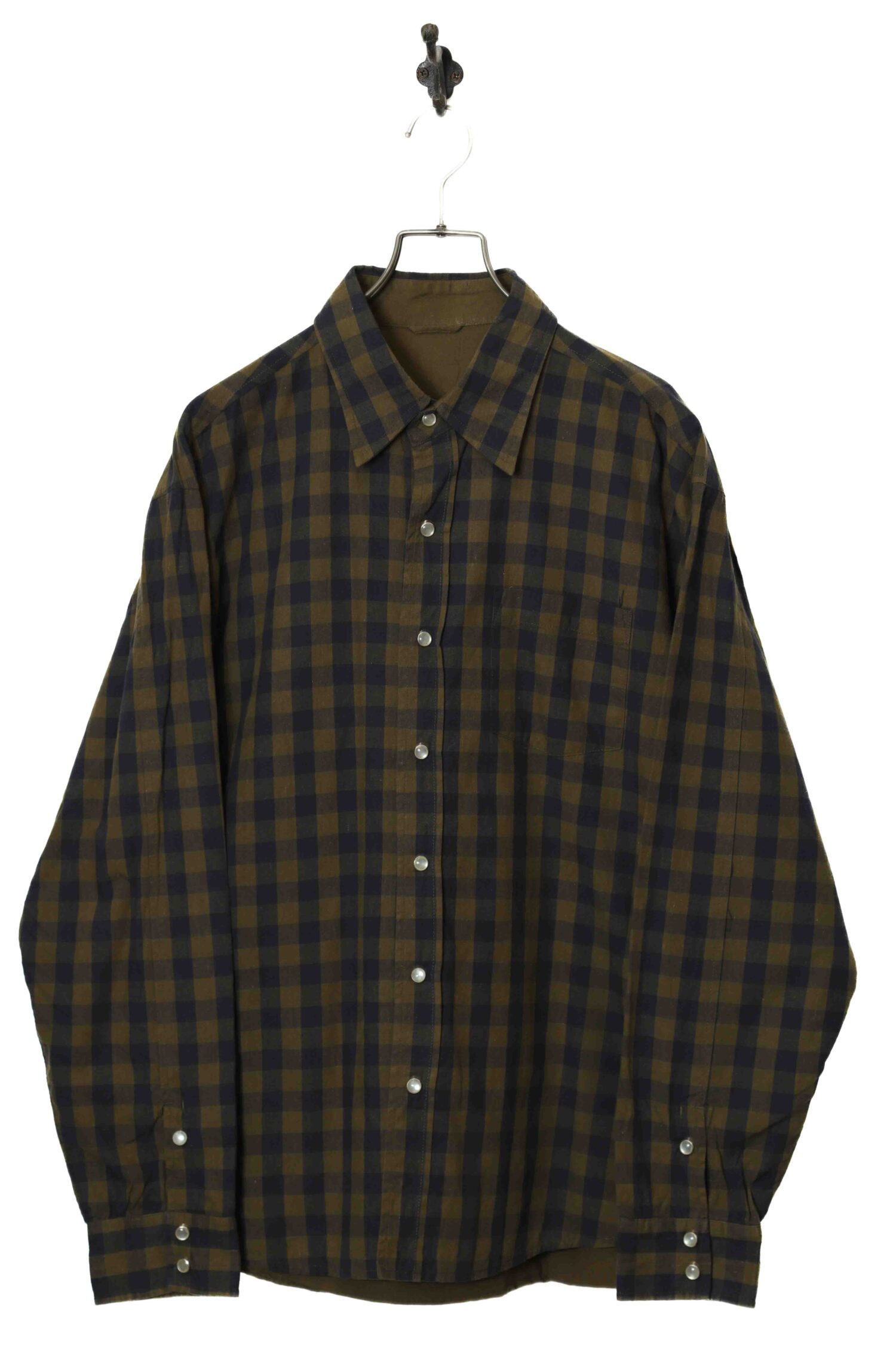 VINTAGE CHECK COTTON SHIRT/XL
