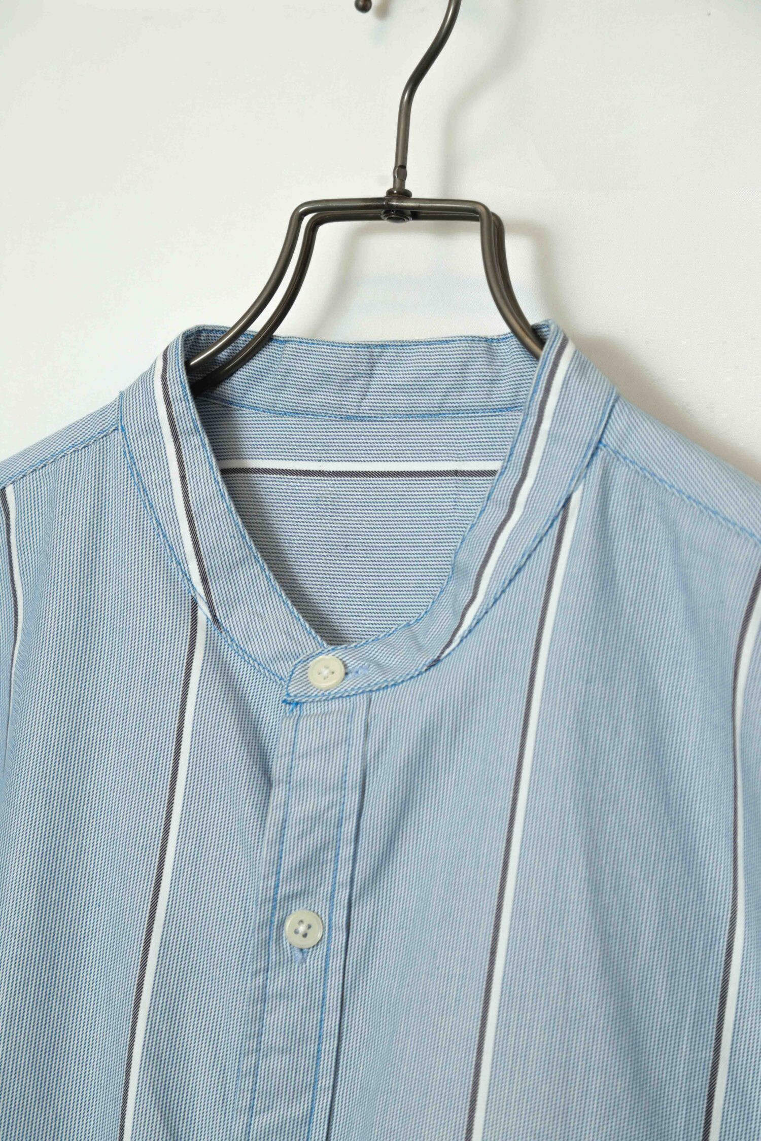 Alternative view of VINTAGE STRIPED STAND COLLAR SHIRT/XL