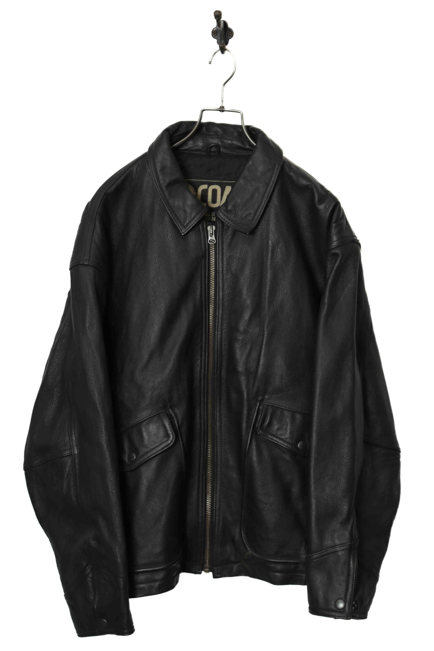 VINTAGE COW LEATHER BOMBER JACKET/XL
