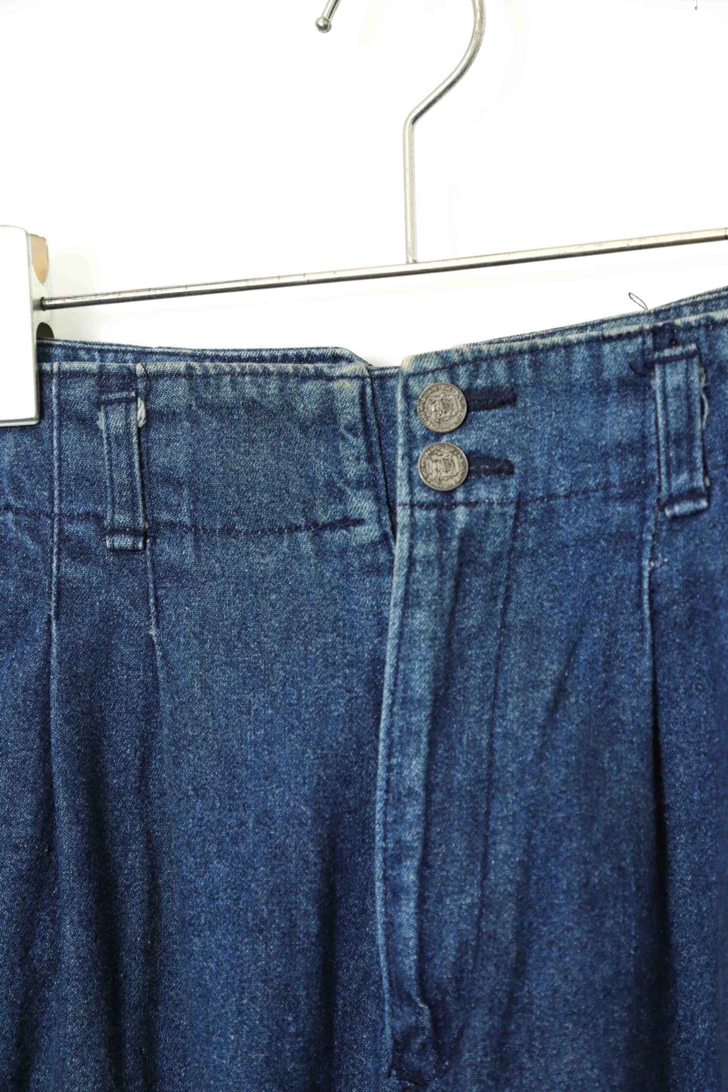 Alternative view of VINTAGE PLEATED DENIM PANTS/W74