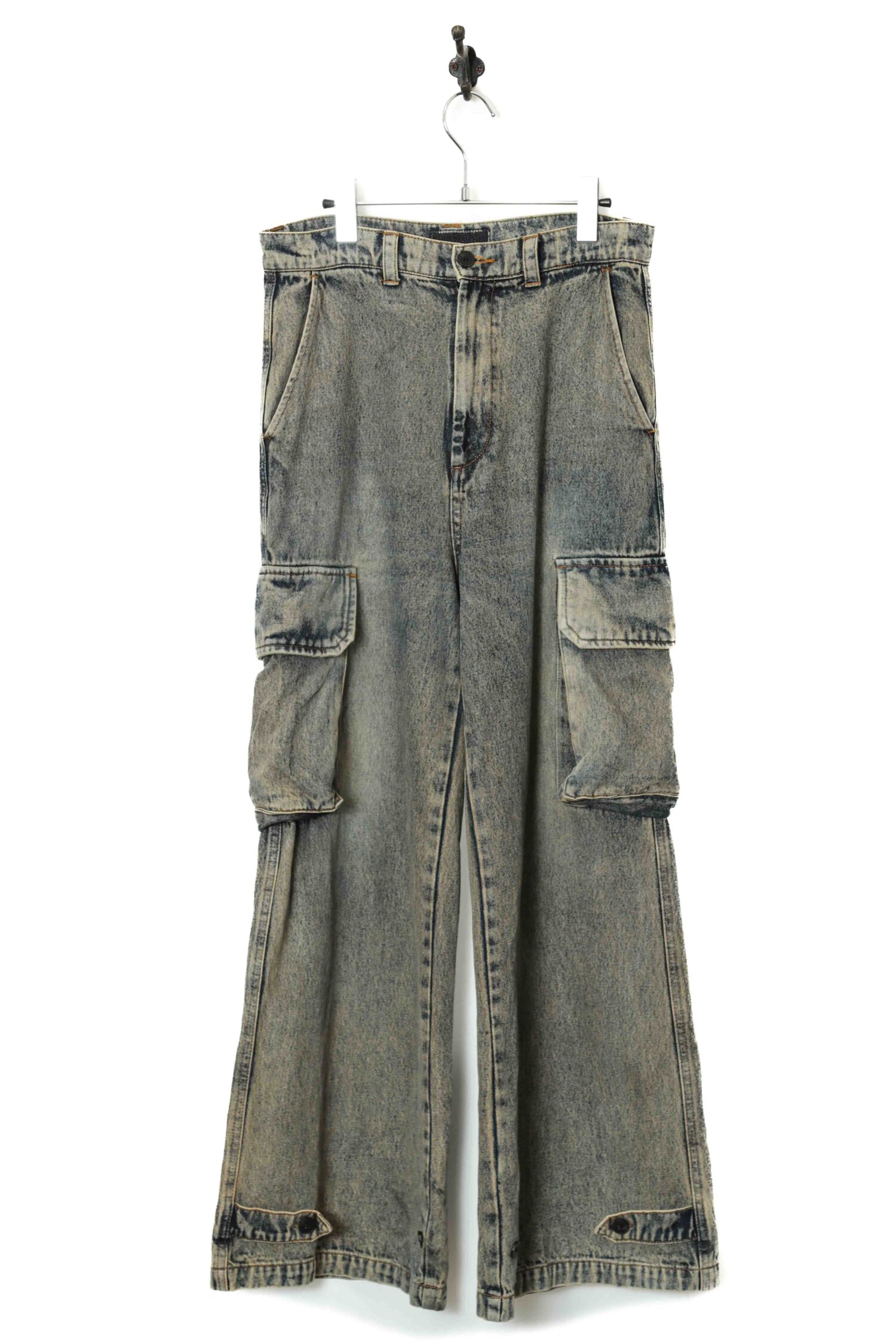 VINTAGE MILITARY DESIGN DENIM CARGO PANTS/W78