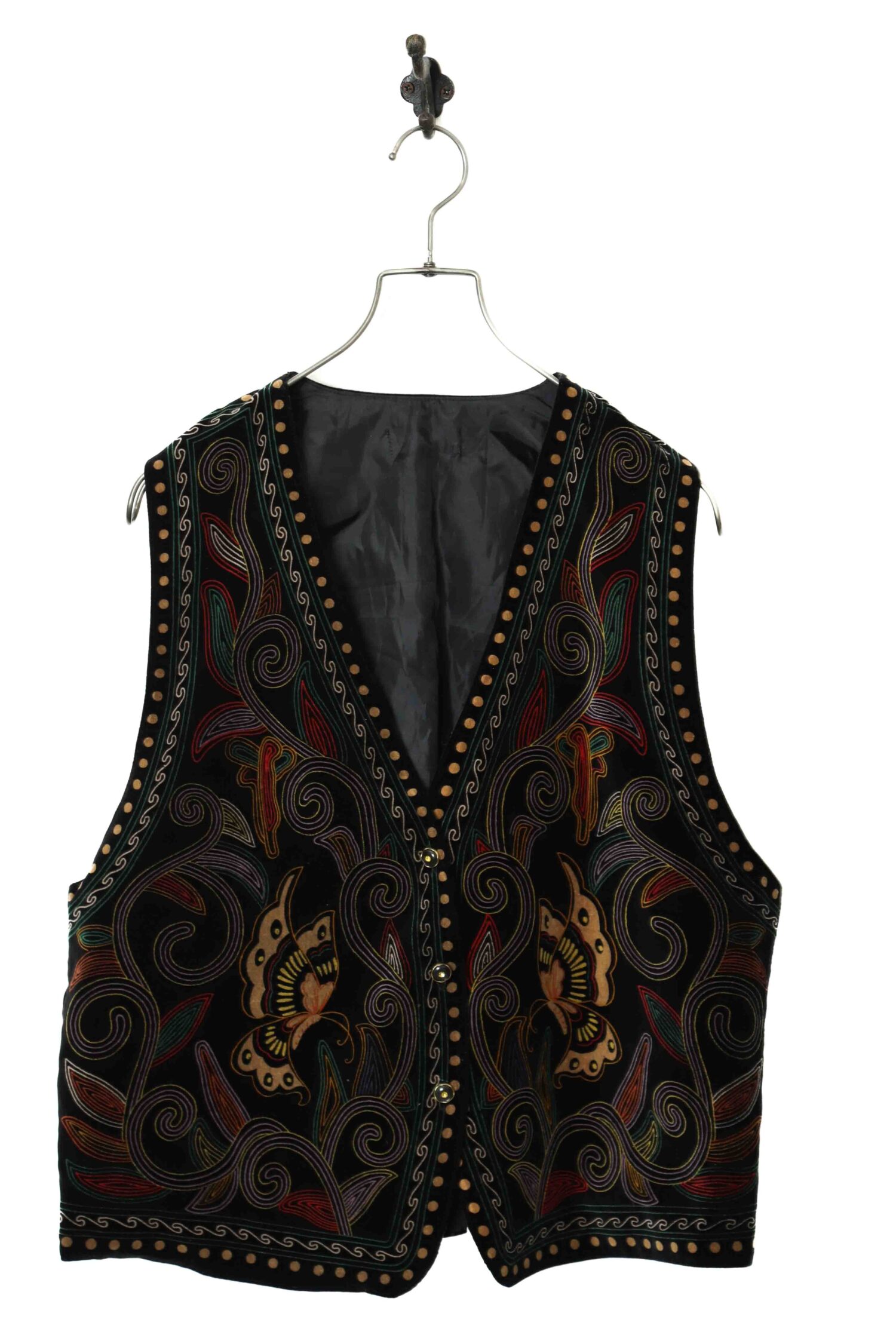 VINTAGE PRINT VELVET VEST/L
