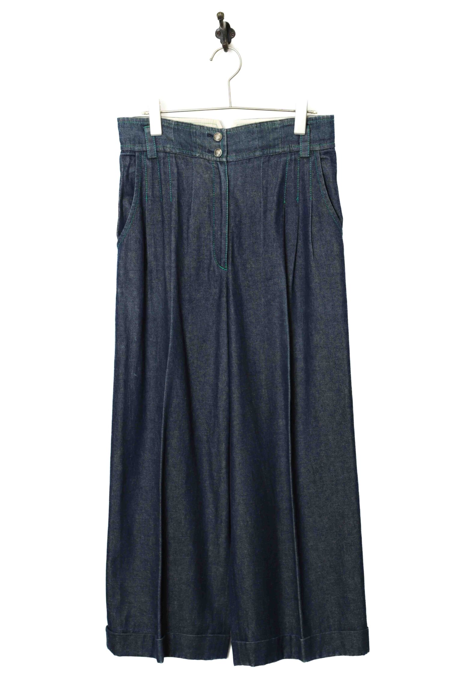 VINTAGE PLEATED DENIM PANTS/W74