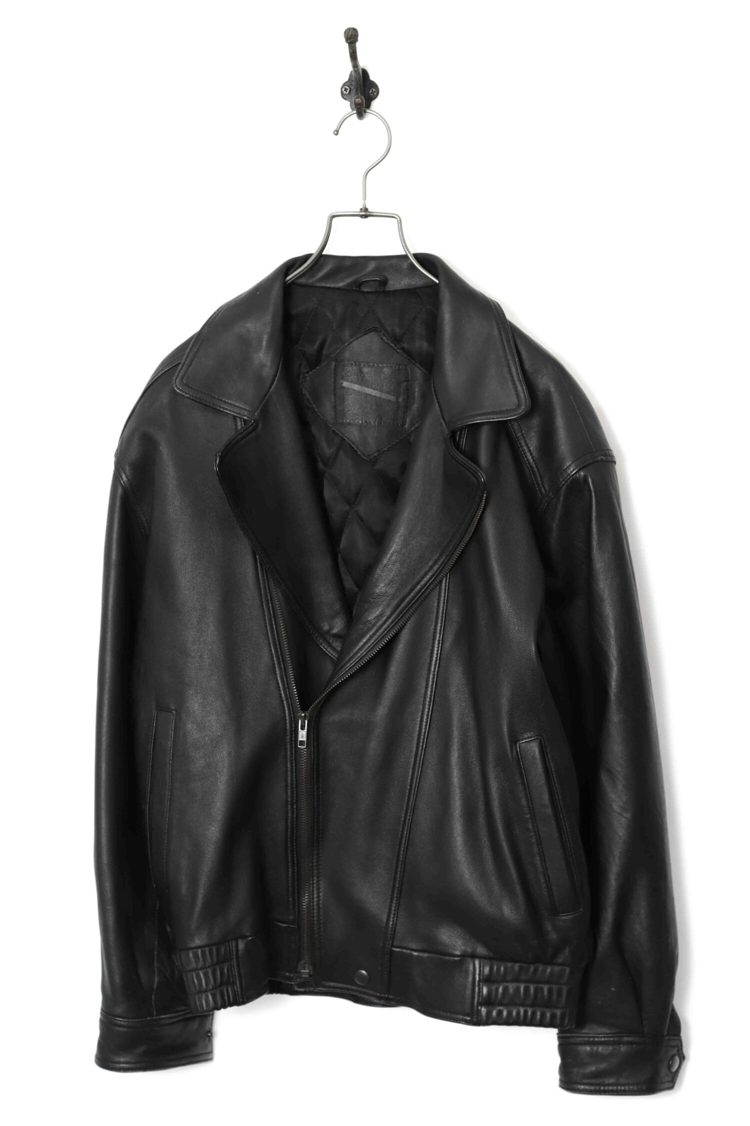 VINTAGE SHEEP LEATHER RIDERS BOMBER JACKET/XL