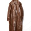 VINTAGE FAKE LEATHER LONG COAT/XL