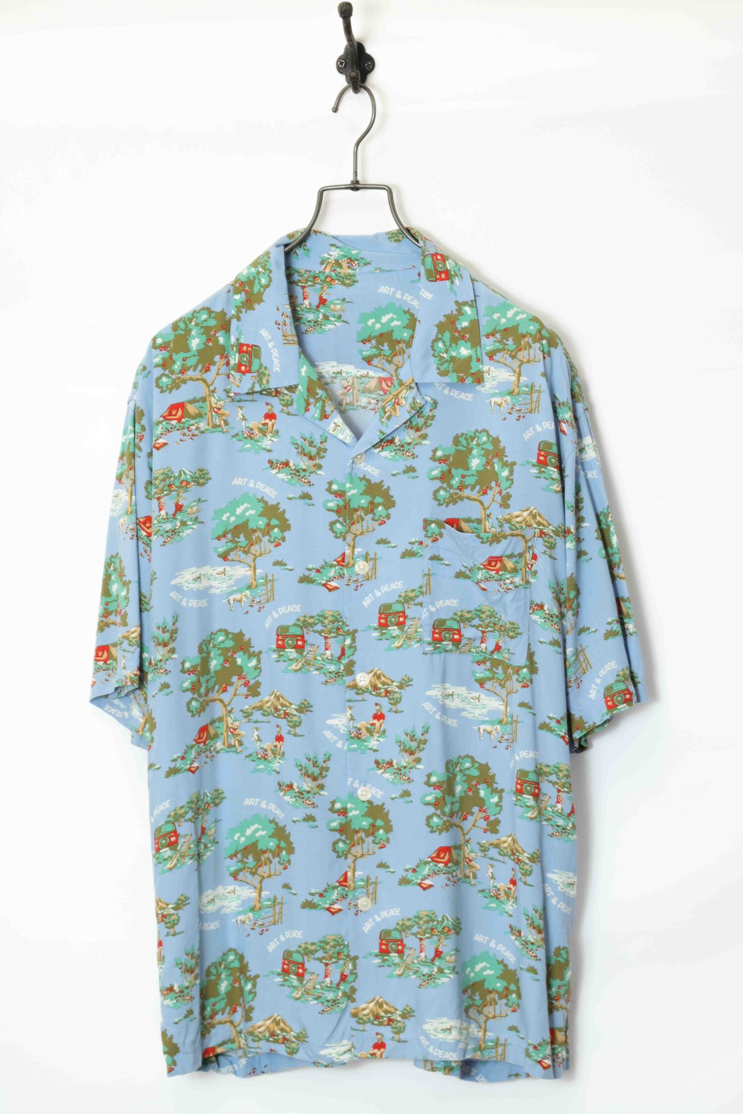 VINTAGE OPEN COLLAR SHIRT/XL