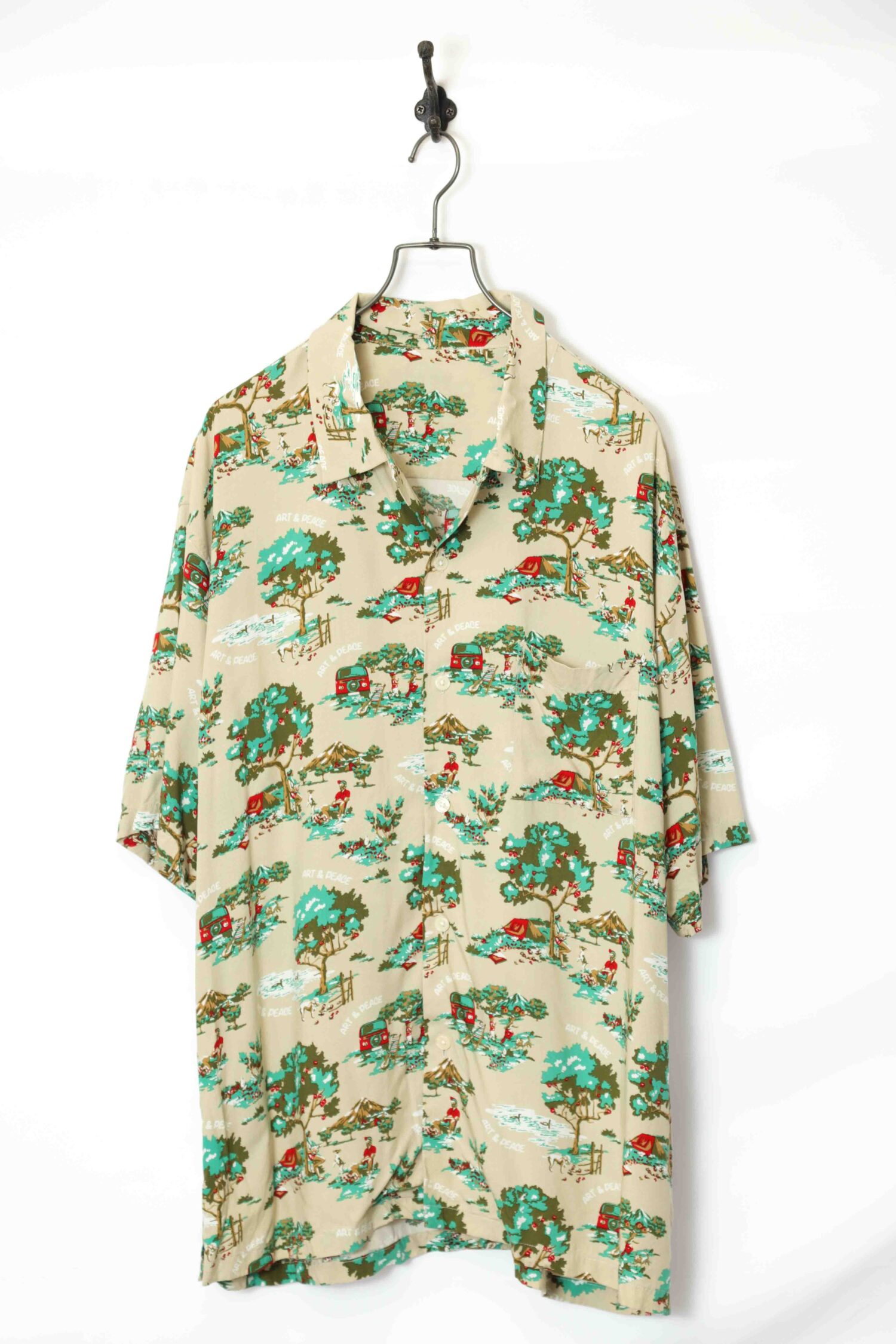 VINTAGE OPEN COLLAR SHIRT/XL