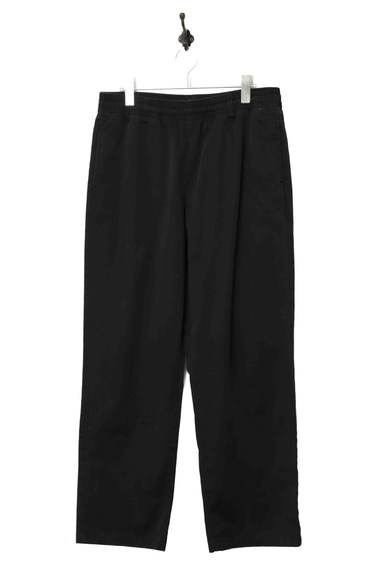 VINTAGE BLACK COTTON EASY PANTS/W70-88