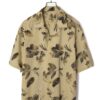 VINTAGE PRINTED OPEN COLLAR SHIRT/L