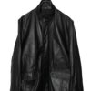 VINTAGE LEATHER STAND COLLAR JACKET/L