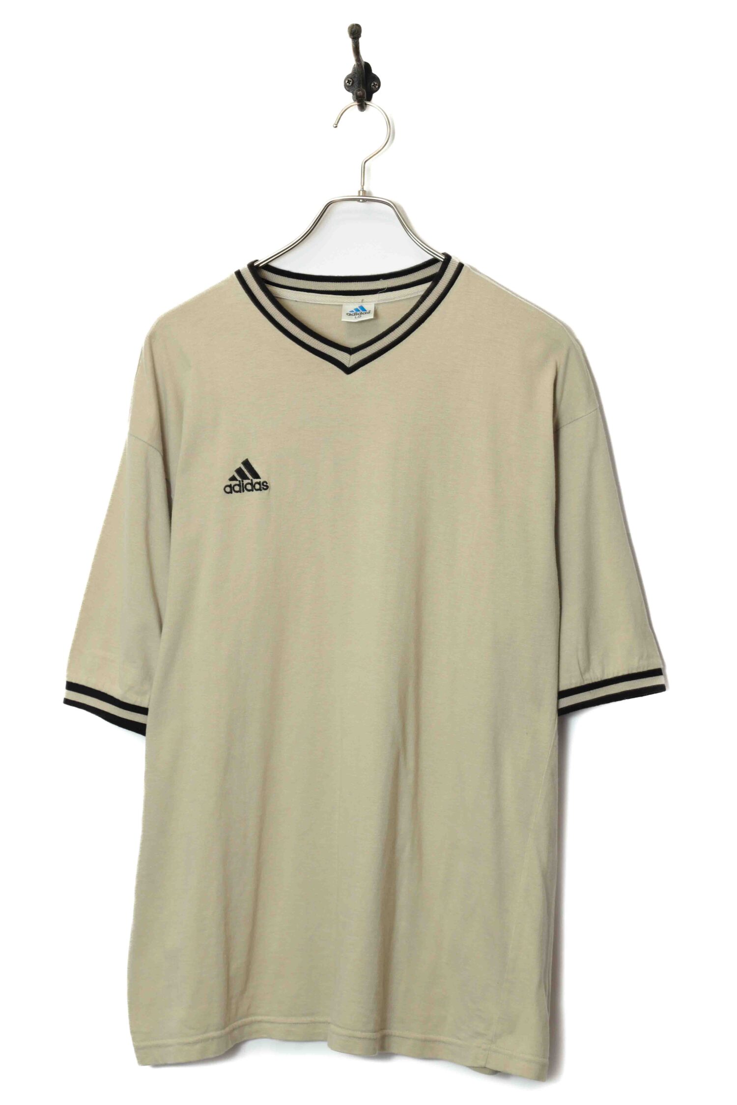 90'S ADIDAS V-NECK T-SHIRT/XL