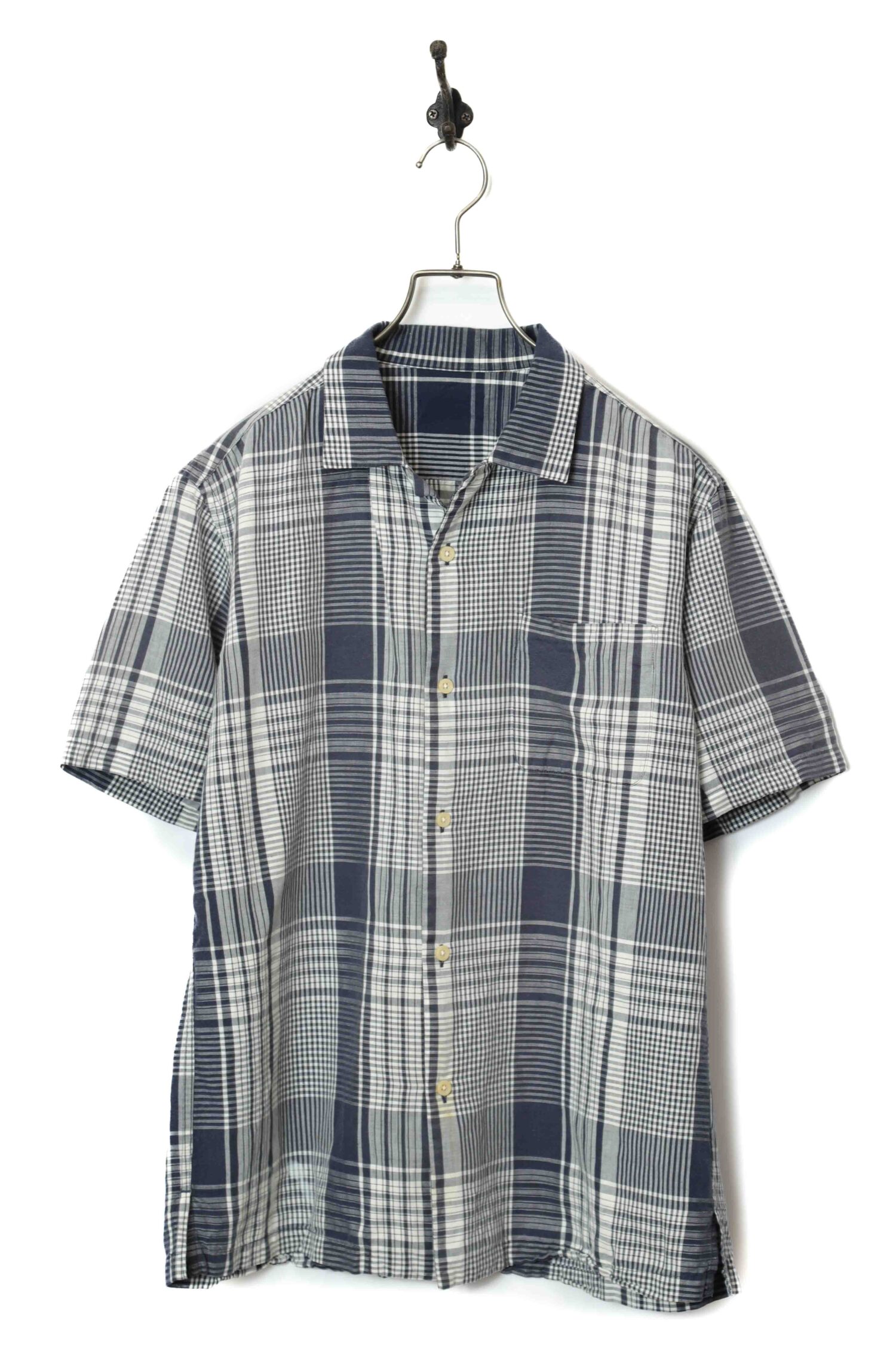 VINTAGE CHECK OPEN COLLAR SHIRT/M