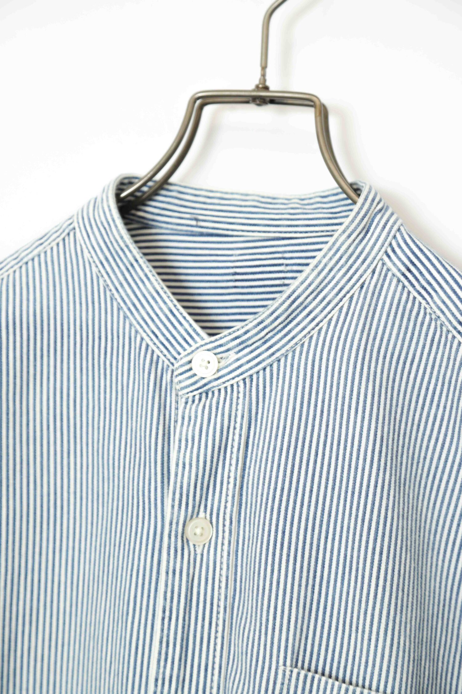 Alternative view of VINTAGE STRIPED STAND COLLAR SHIRT/M