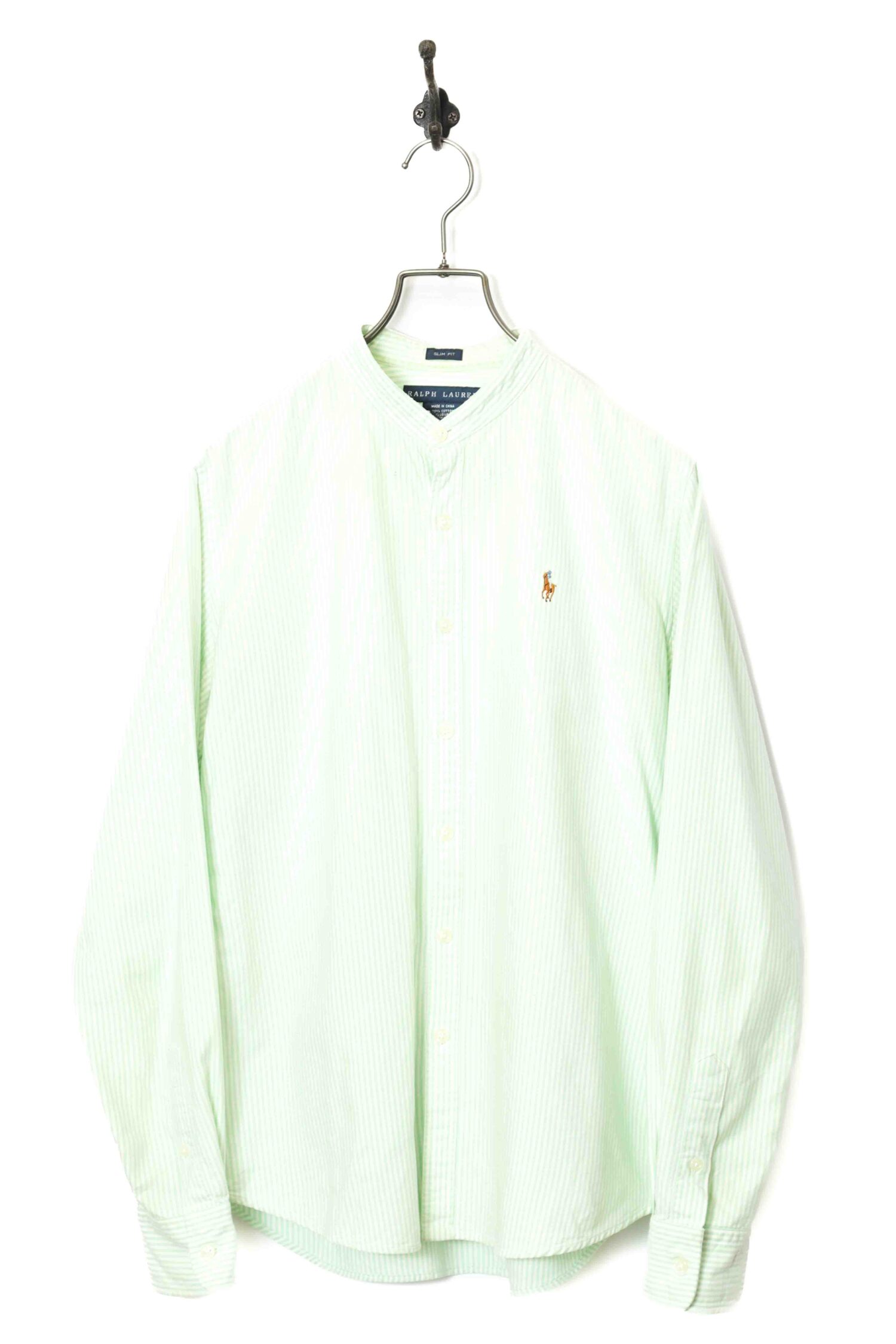 USED RALPH LAUREN LOGO STAND COLLAR SHIRT/S