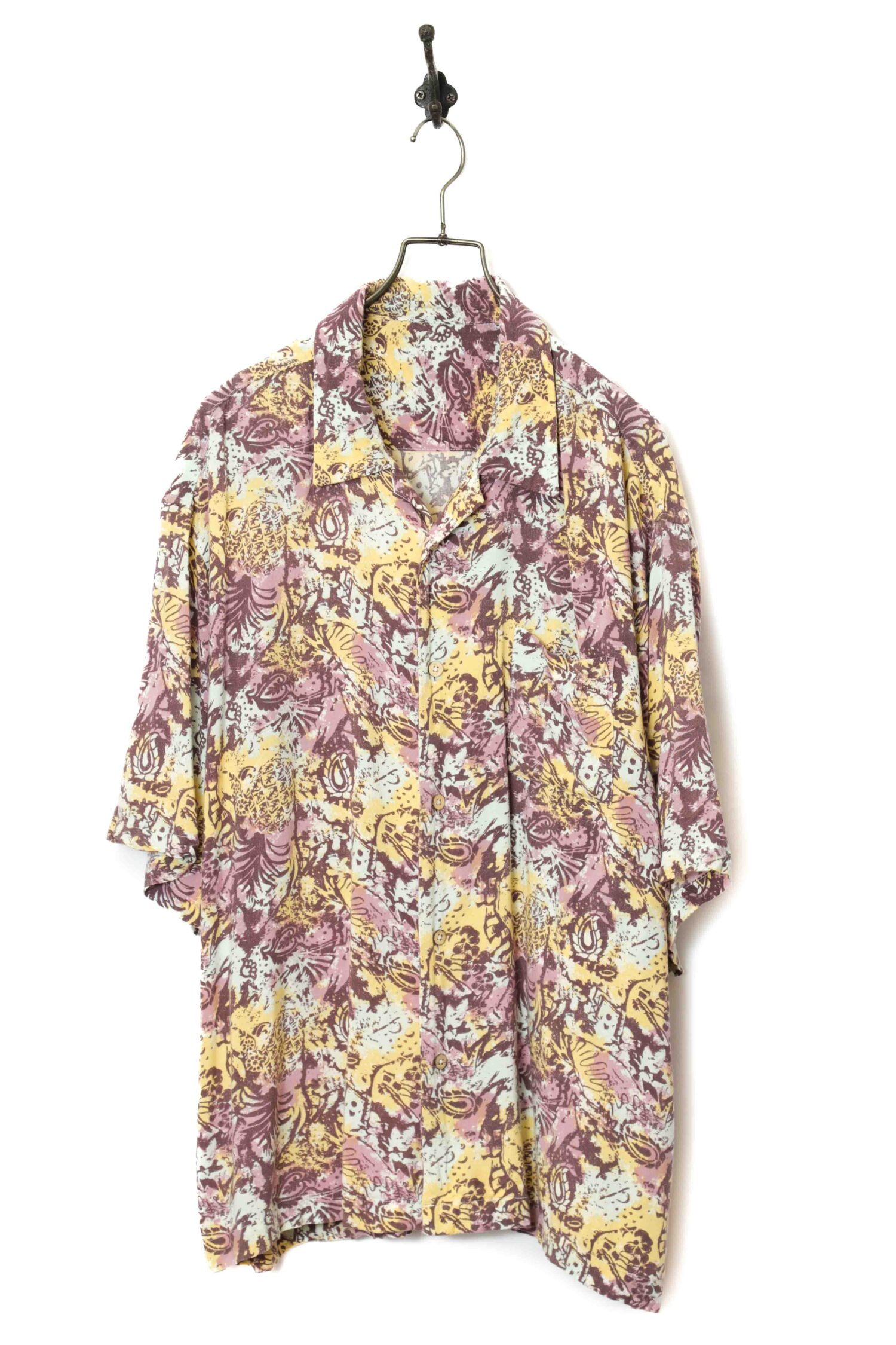 VINTAGE PRINTED OPEN COLLAR SHIRT/XL | 古着屋FERANTRACING【公式