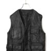 VINTAGE LEATHER TECHNICAL VEST/L