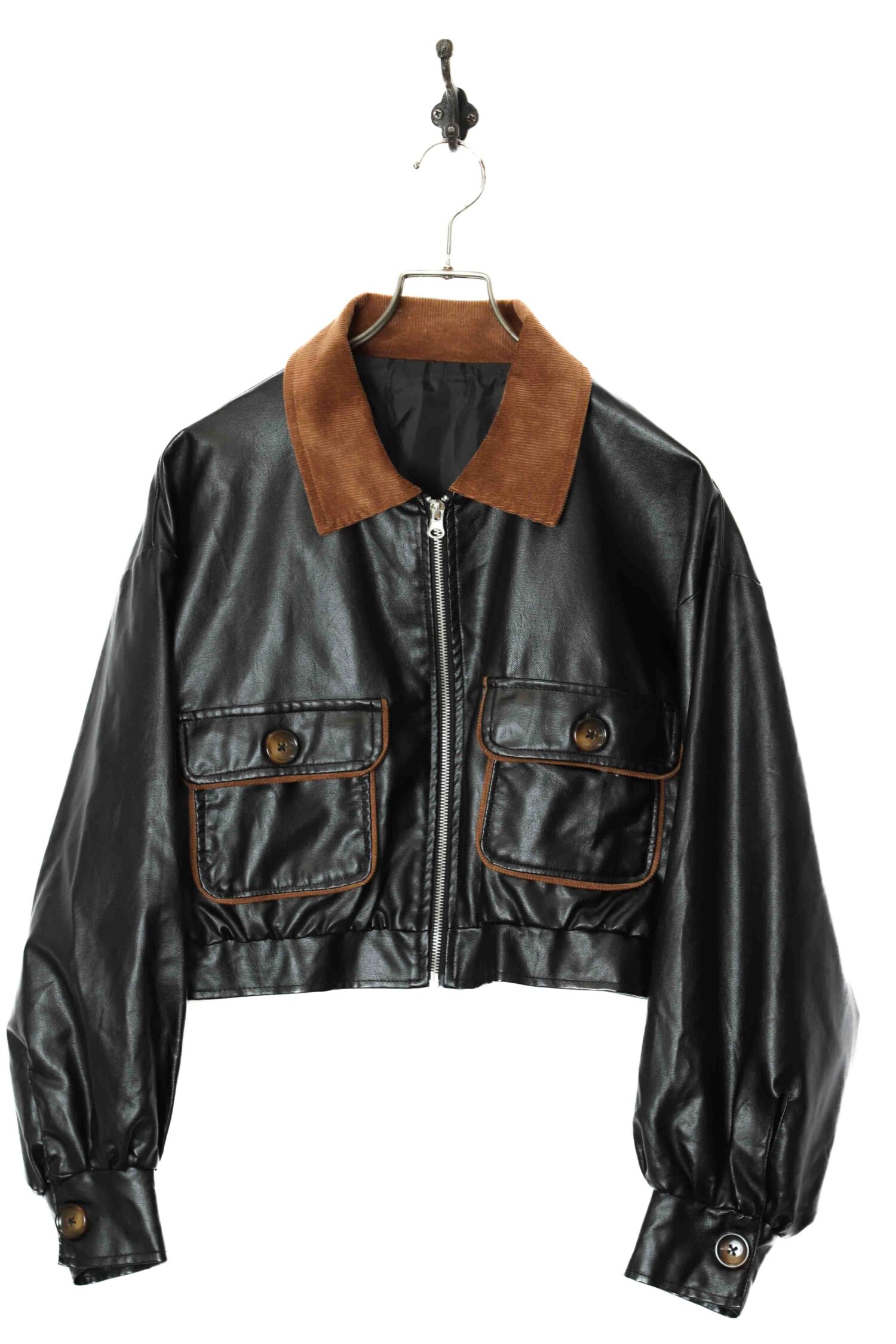 VINTAGE SHORT FAKE LEATHER JACKET/L | 古着屋FERANTRACING【公式