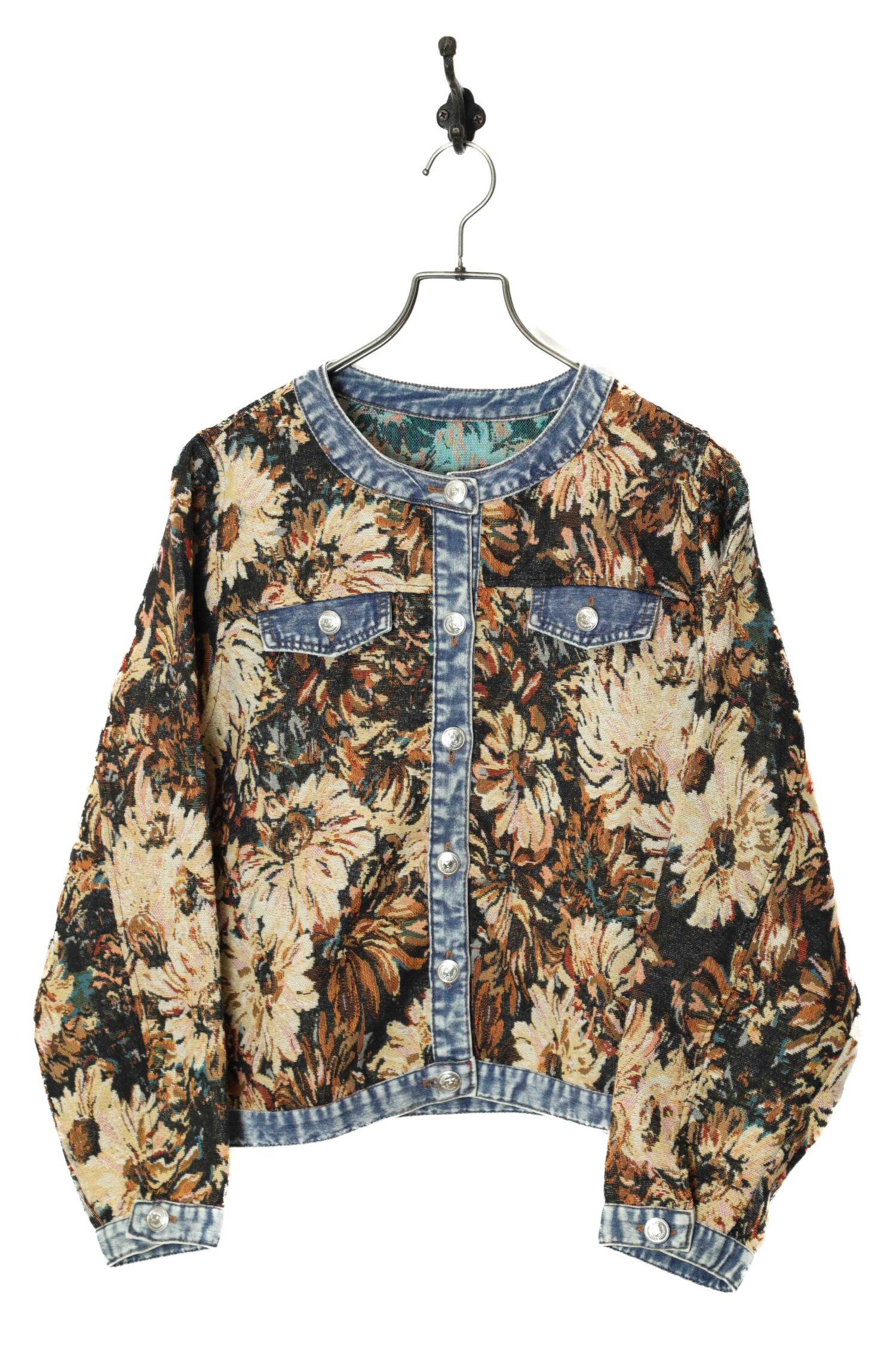 VINTAGE JAQUARD DENIM JACKET/M