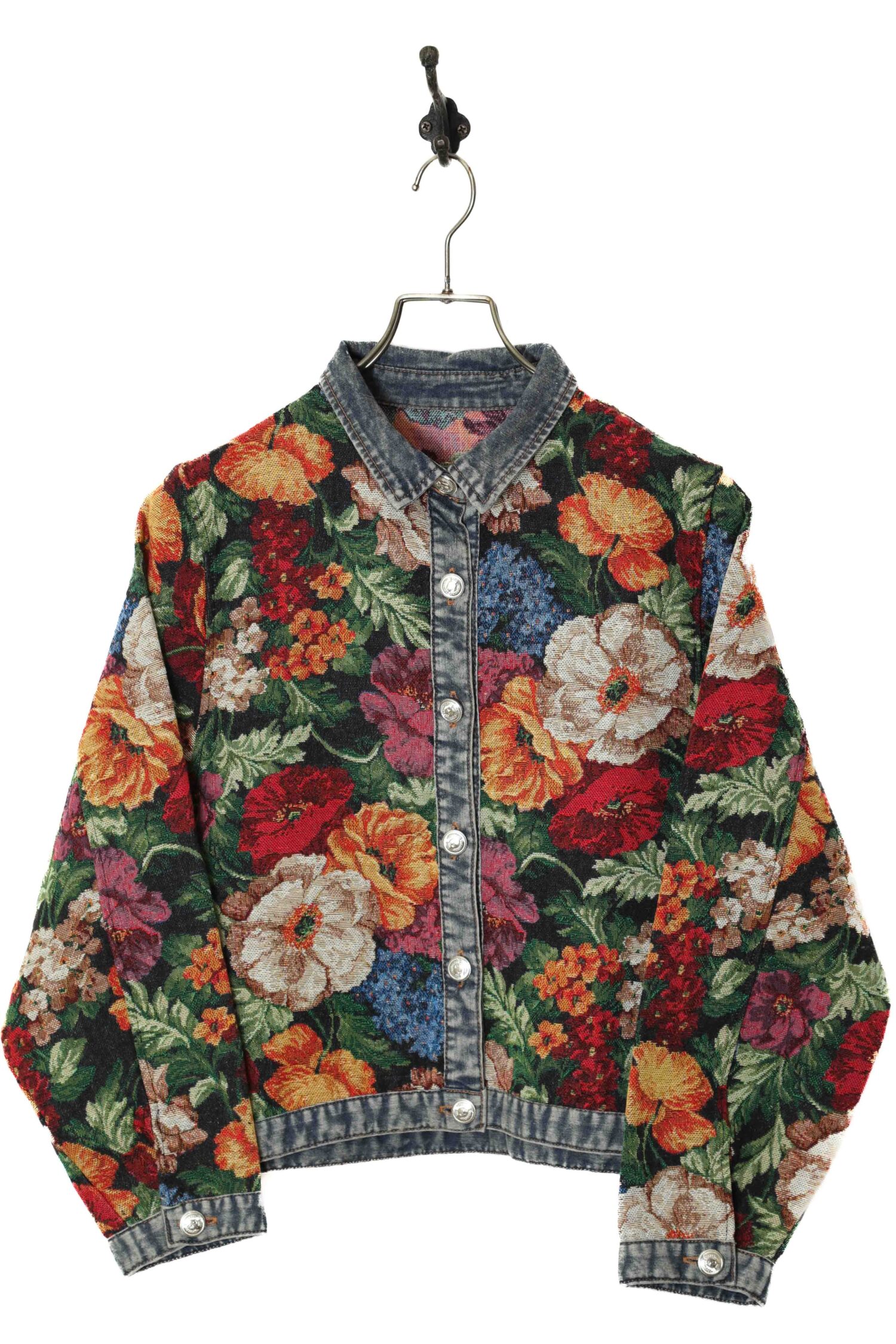VINTAGE JAQUARD DENIM JACKET/M