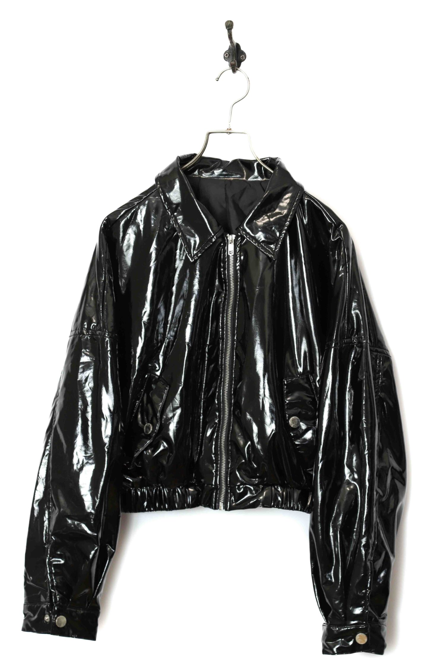 VINTAGE PVC BOMBER JACKET/L