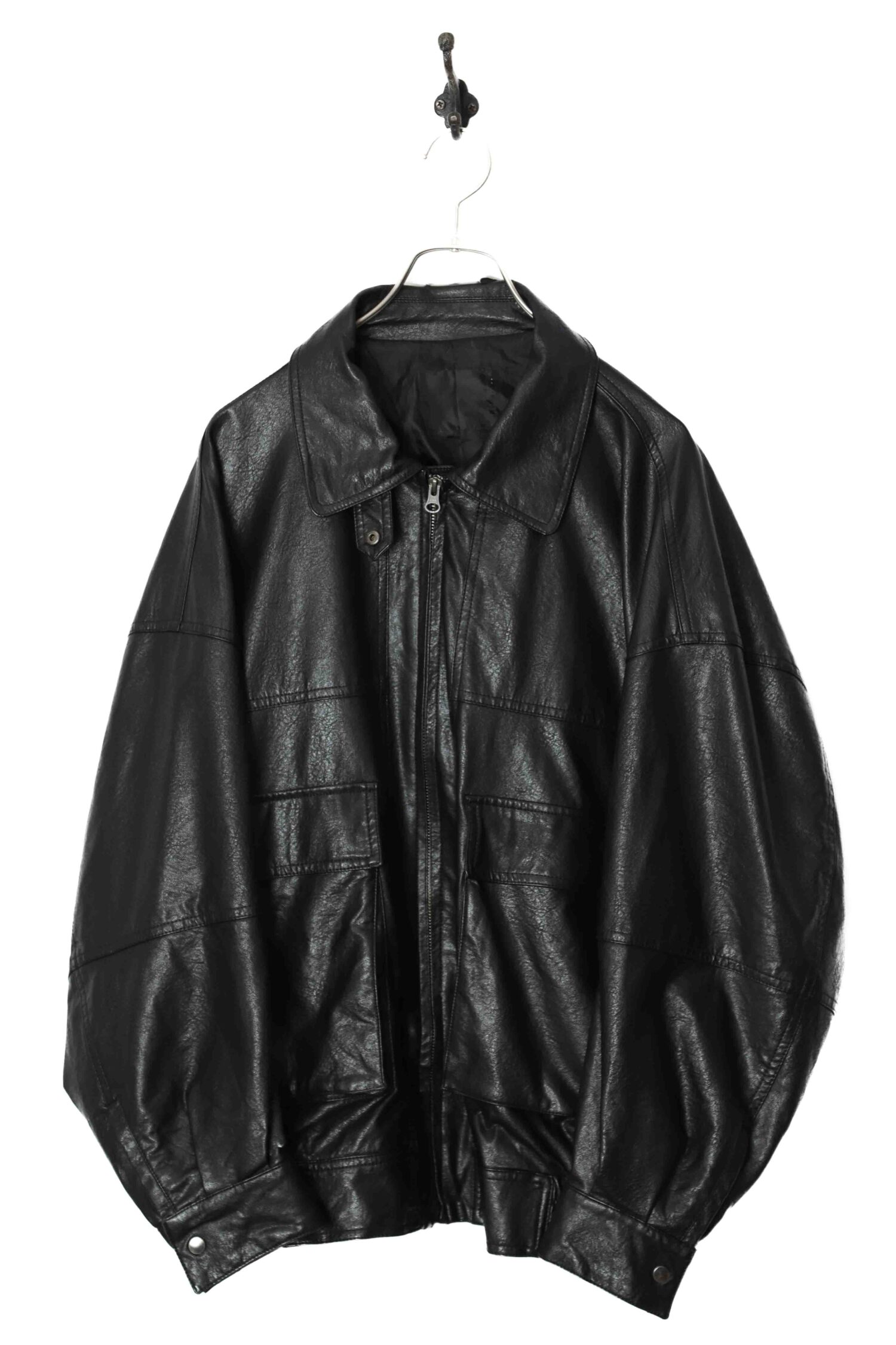 VINTAGE FAKE LEATHER BOMBER JACKET/XL