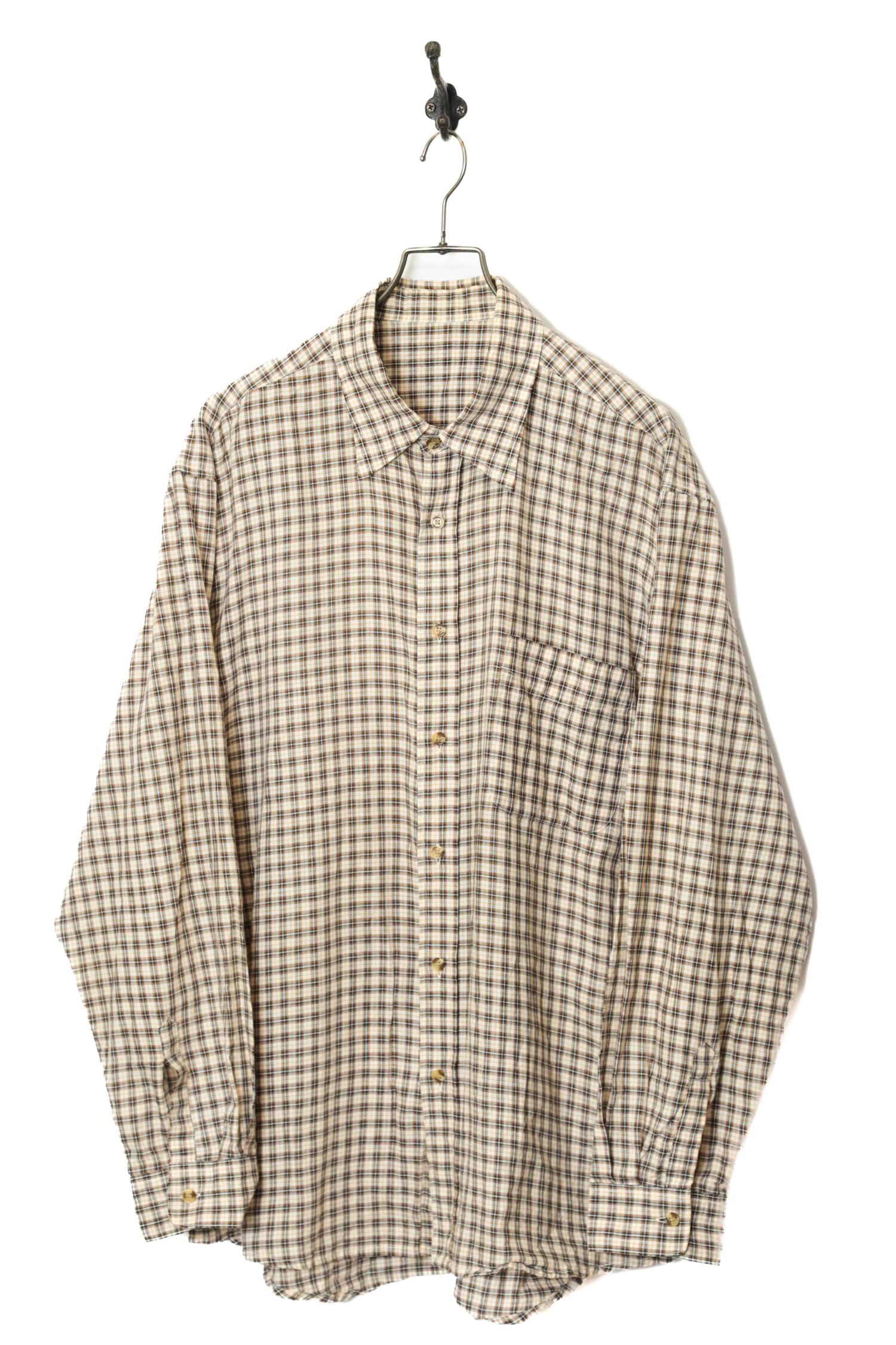VINTAGE CHECK PATTERN SHIRT/XL