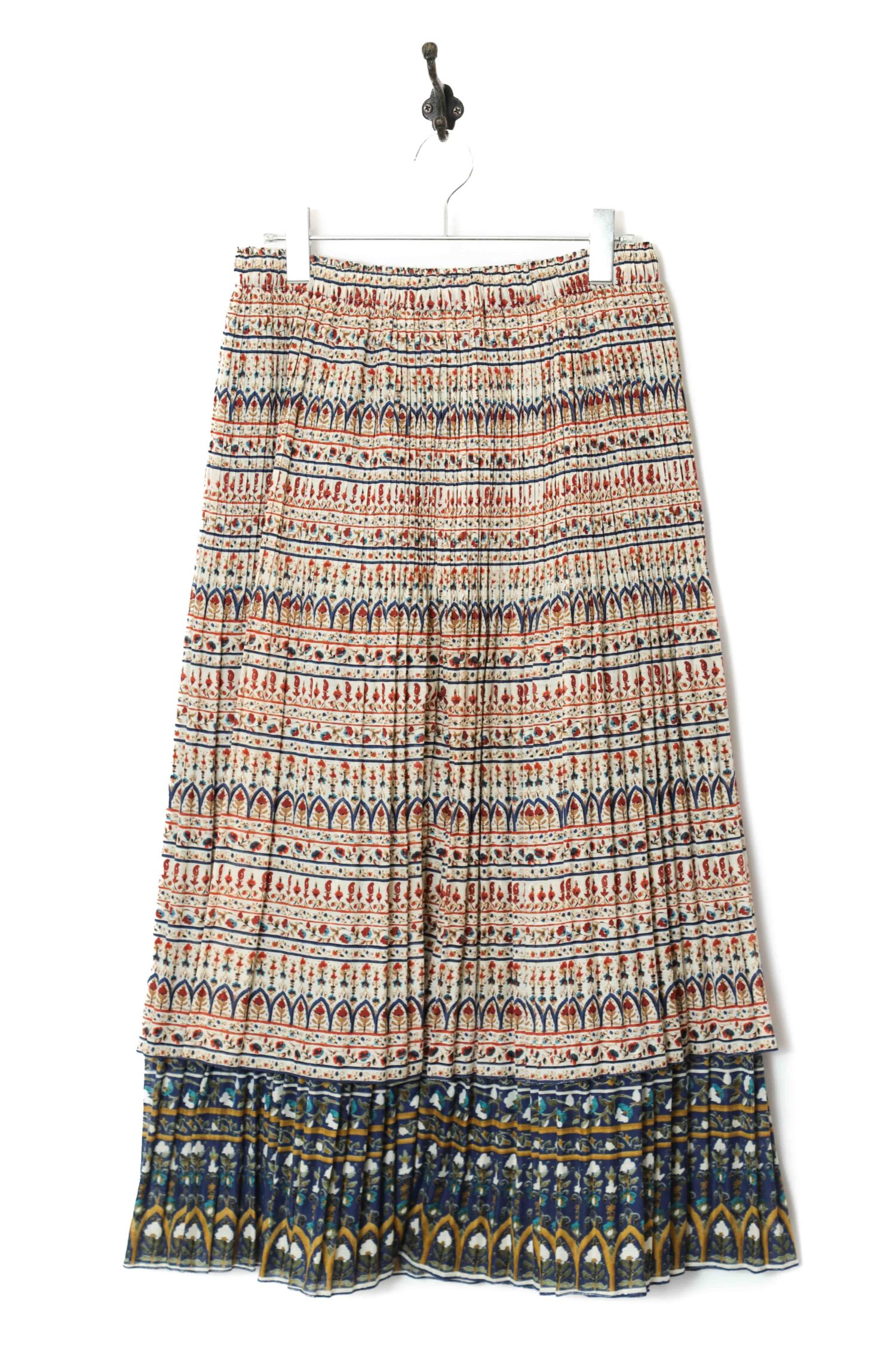 VINTAGE PRINTED PLEAT SKIRT/W60-80