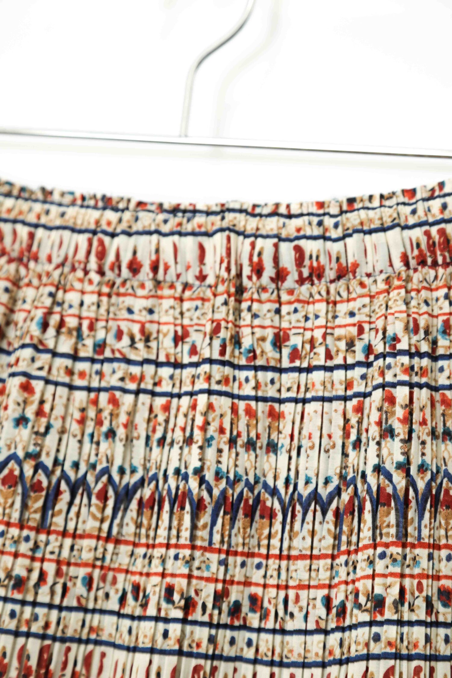 Alternative view of VINTAGE PRINTED PLEAT SKIRT/W60-80