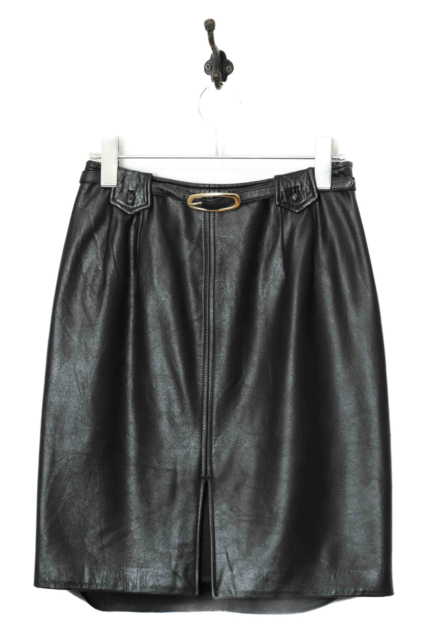 VINTAGE LEATHER SKIRT/W62