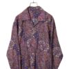 VINTAGE PRINTED OPEN COLLAR SHIRT/L