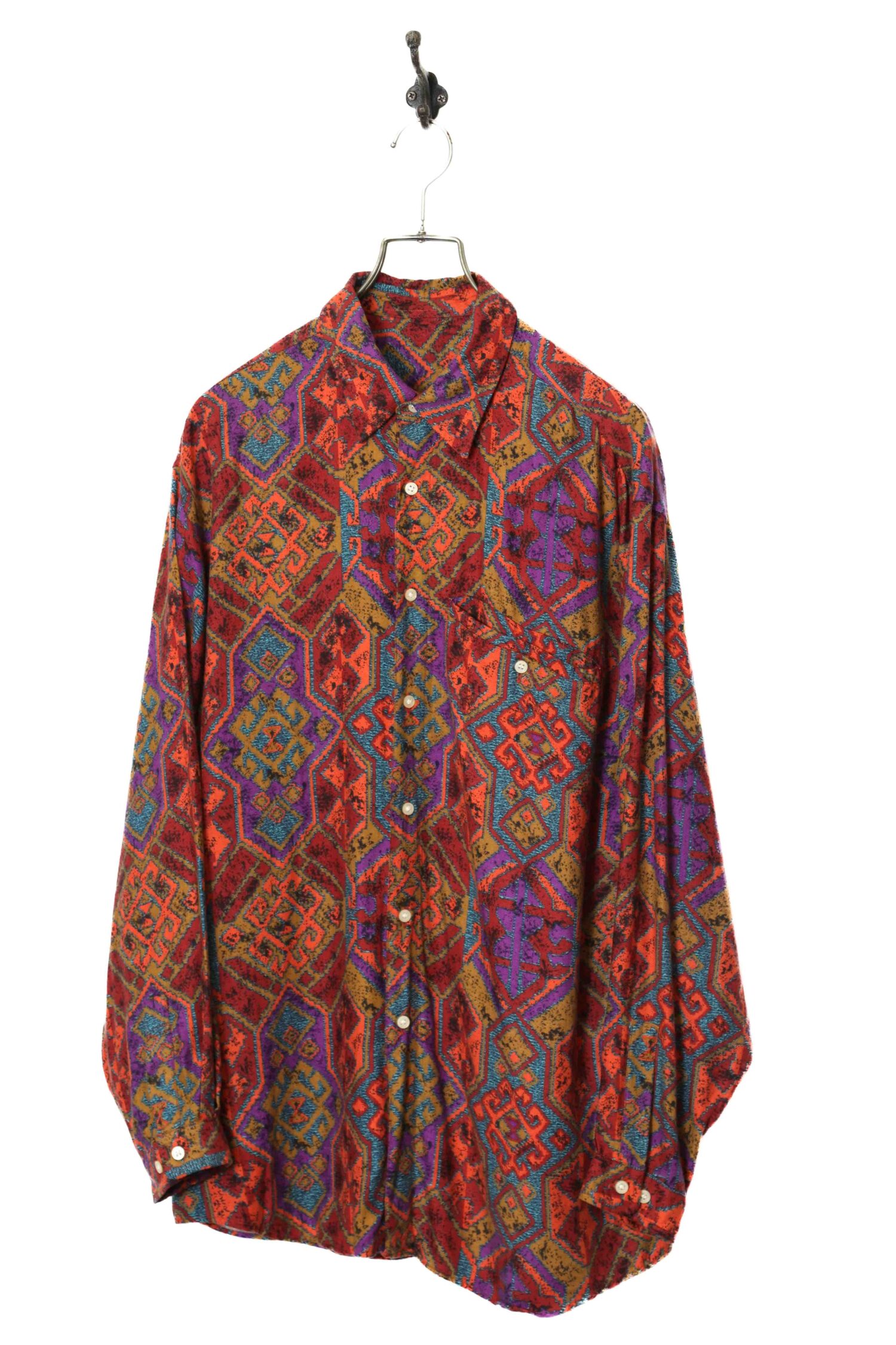 VINTAGE PATTERN PRINTED SHIRT/L