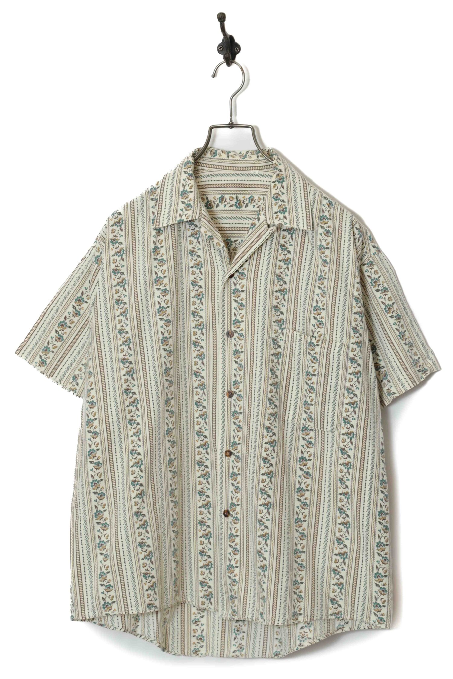 VINTAGE PATTERN PRINTED SHIRT/XL