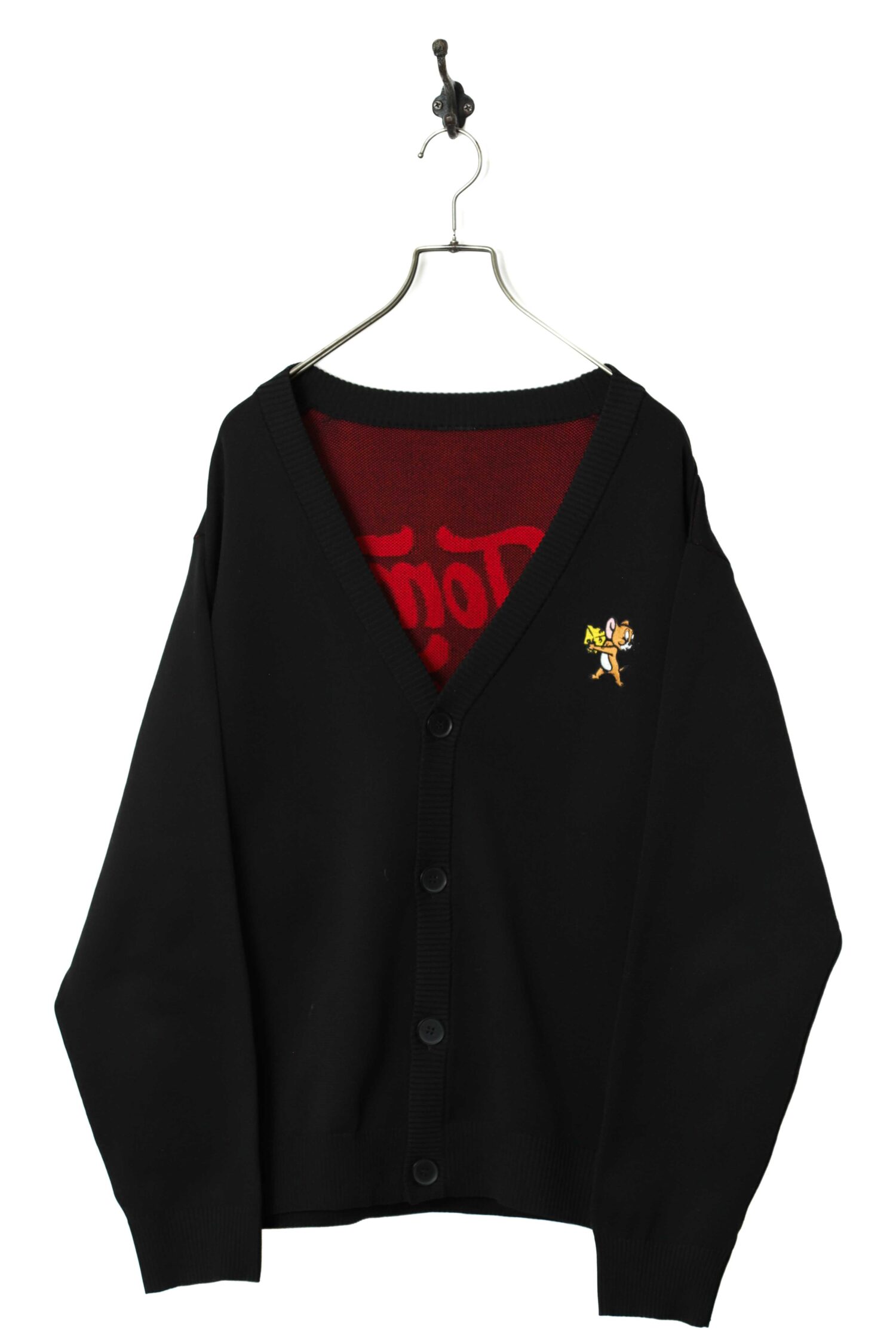 VINTAGE KNITTED PATTERN CARDIGAN/L