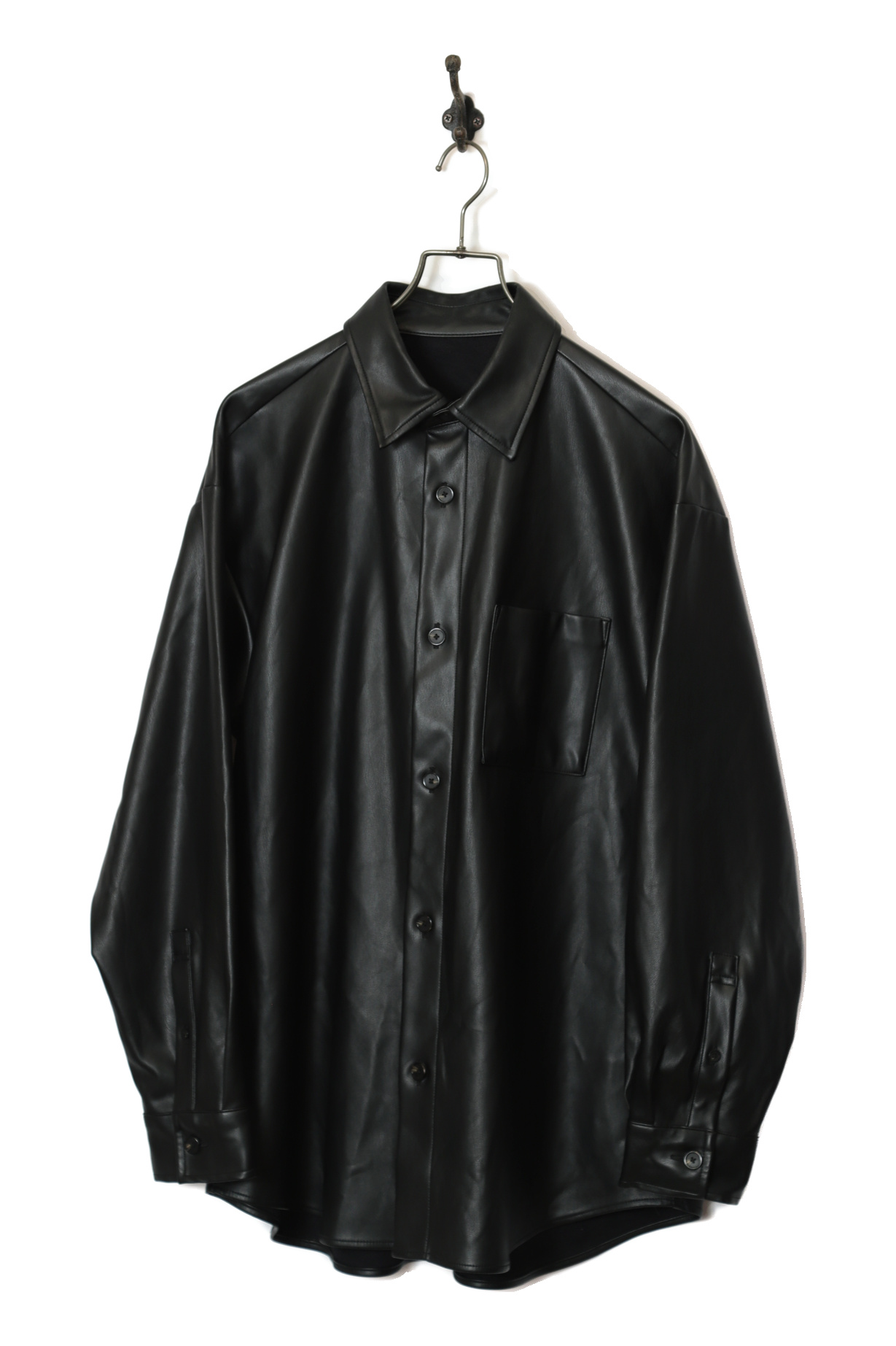 VINTAGE FAKE LEATHER CPO JACKET/L
