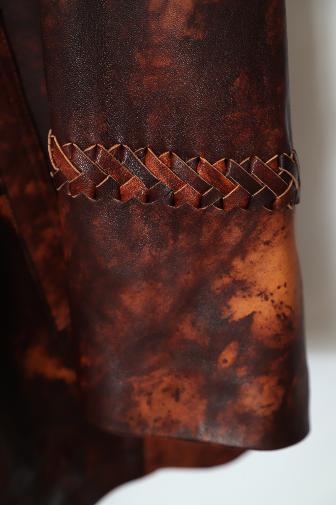VINTAGE PRINTED LEATHER TAILORED JACKET/XL - 画像 (5)