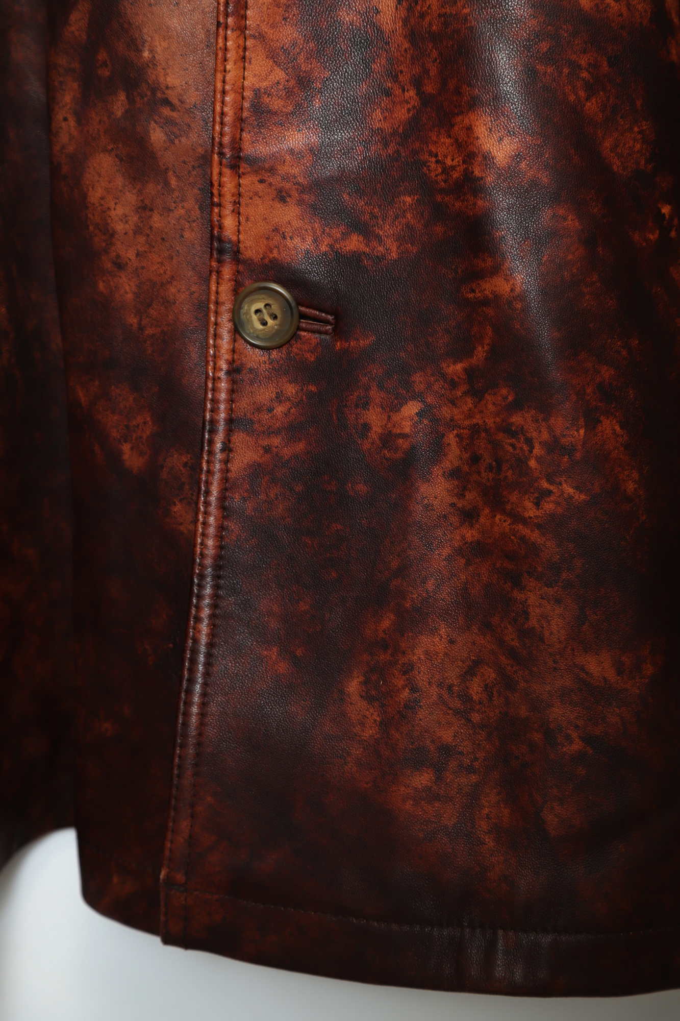 VINTAGE PRINTED LEATHER TAILORED JACKET/XL - 画像 (6)