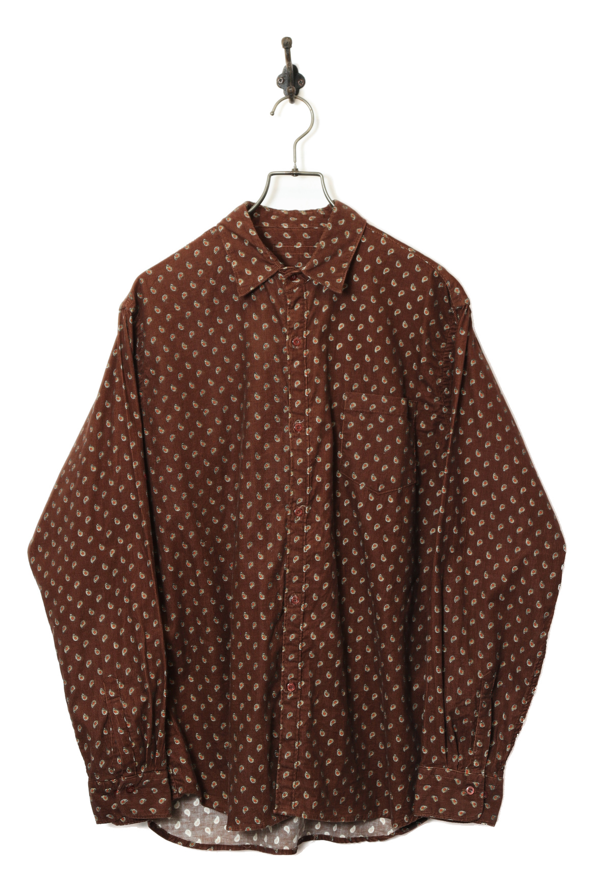VINTAGE CORDUROY PRINTED SHIRT/L