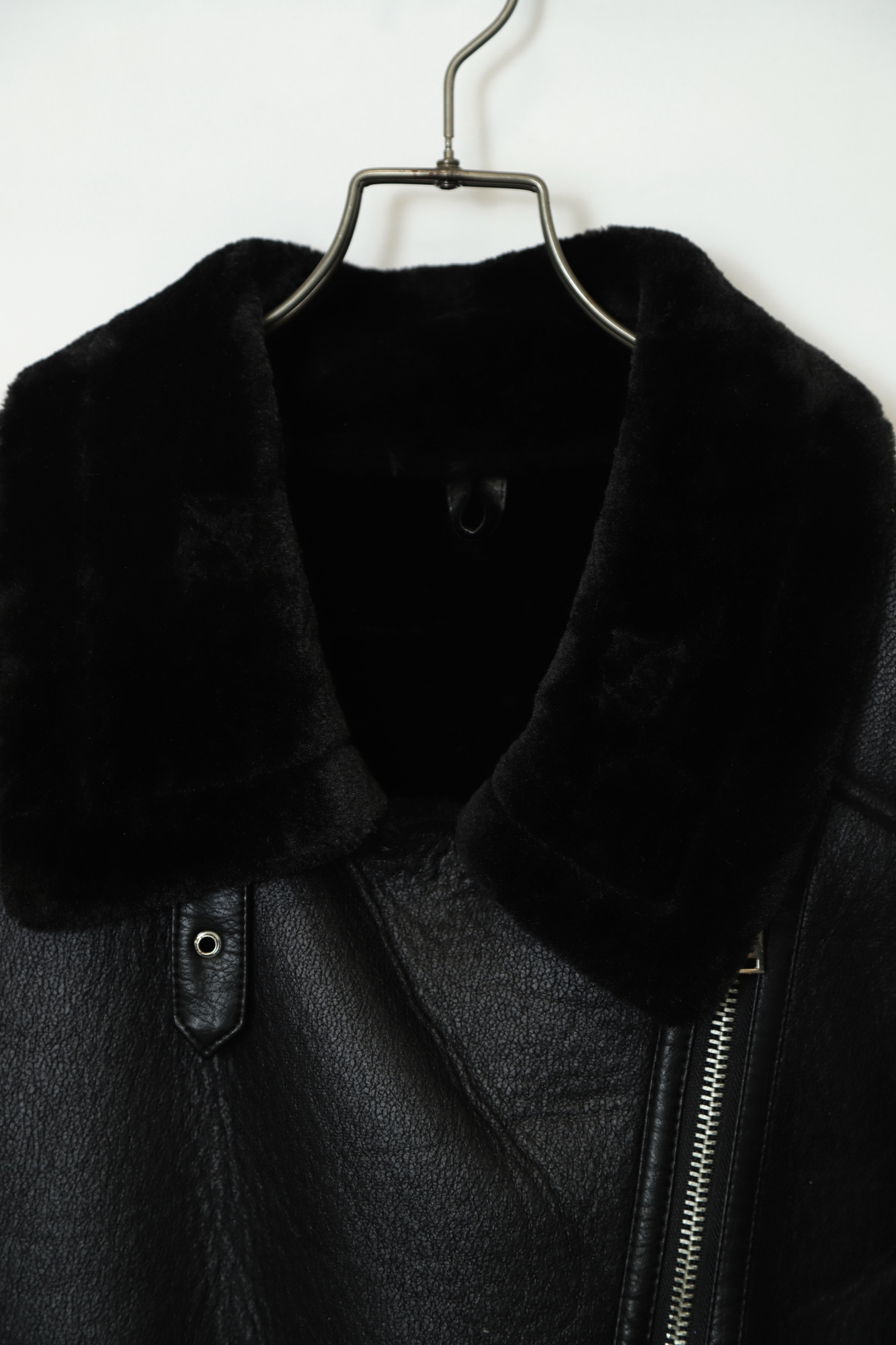 Alternative view of VINTAGE FAKE LEATHER RIDERS MOUTON JACKET/L