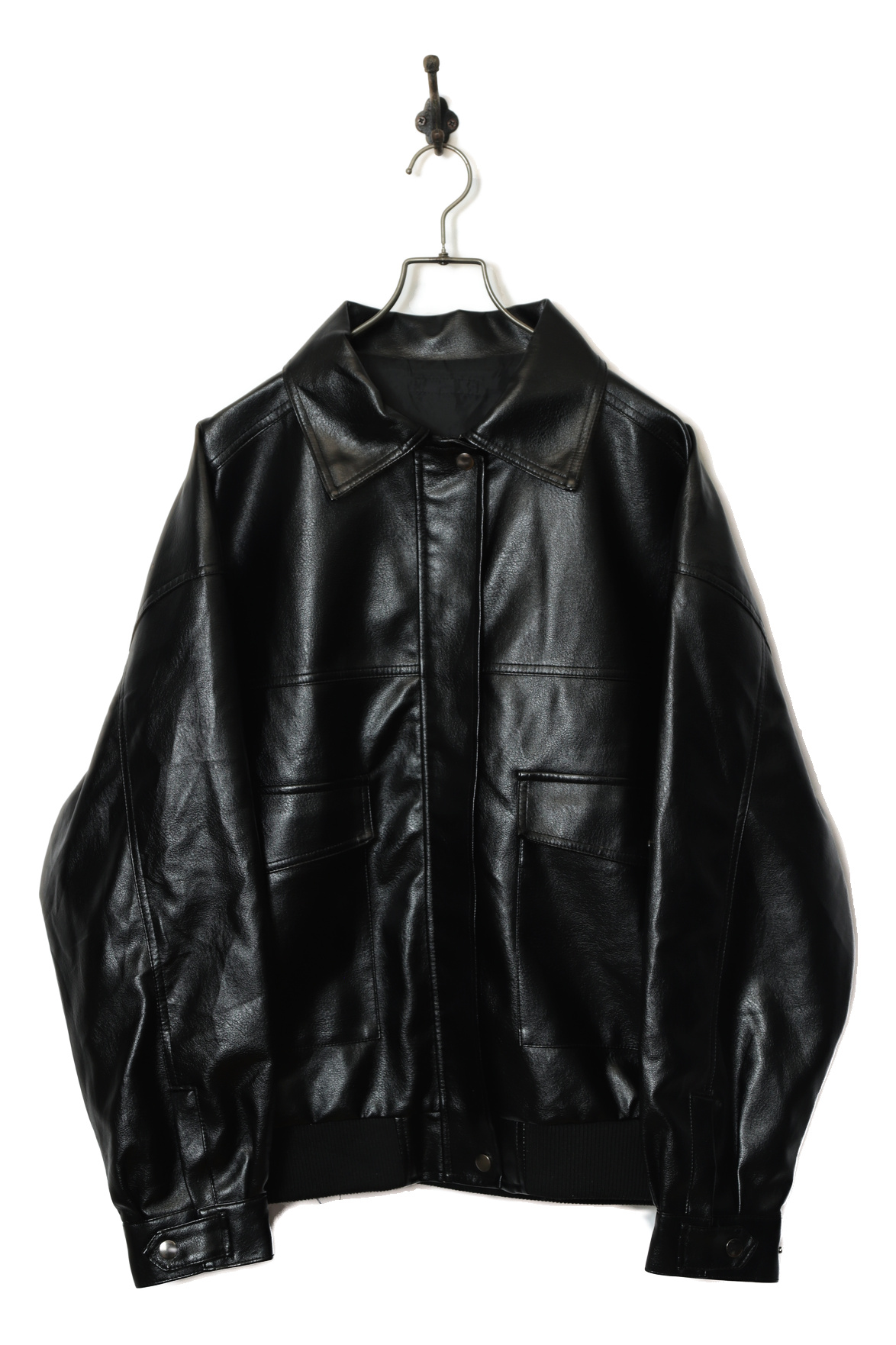 VINTAGE FAKE LEATHER BOMBER JACKET/XL