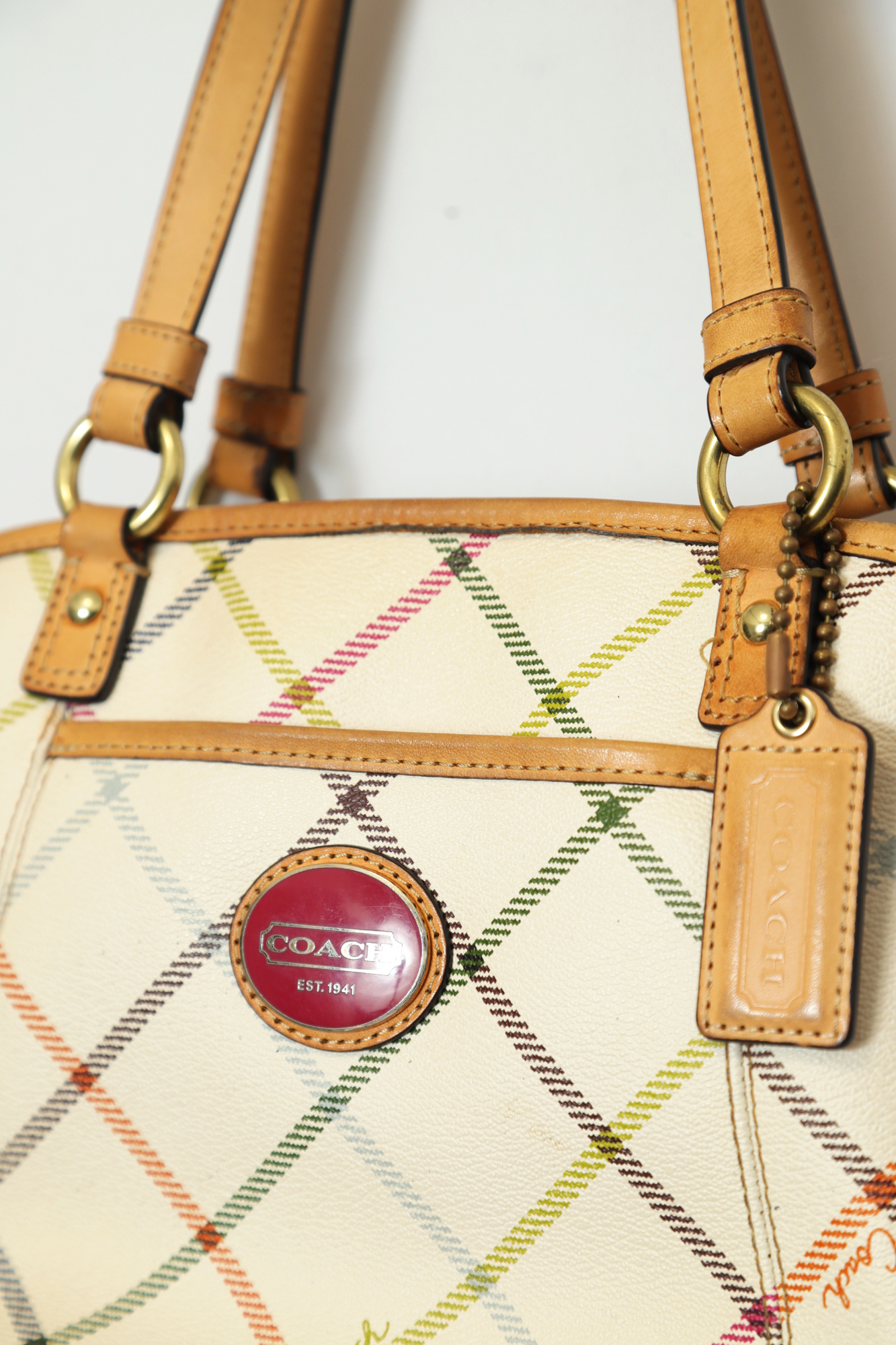 Alternative view of USED COACH CHECK HAND BAG/F